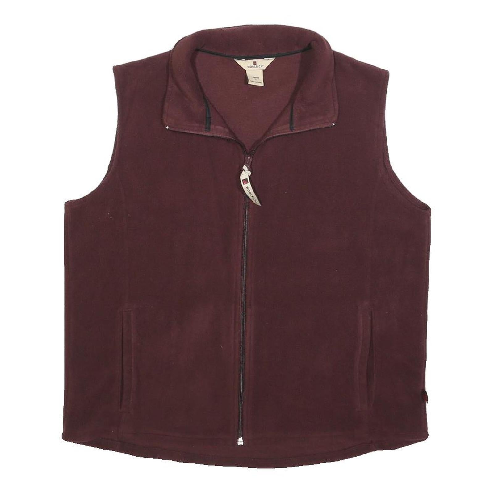 WOOLRICH Womens Maroon Fleece Jacket M Polyester Zip Outdoor Sleeveless Casual Refurbished - N/A refurbished available on Cerqular