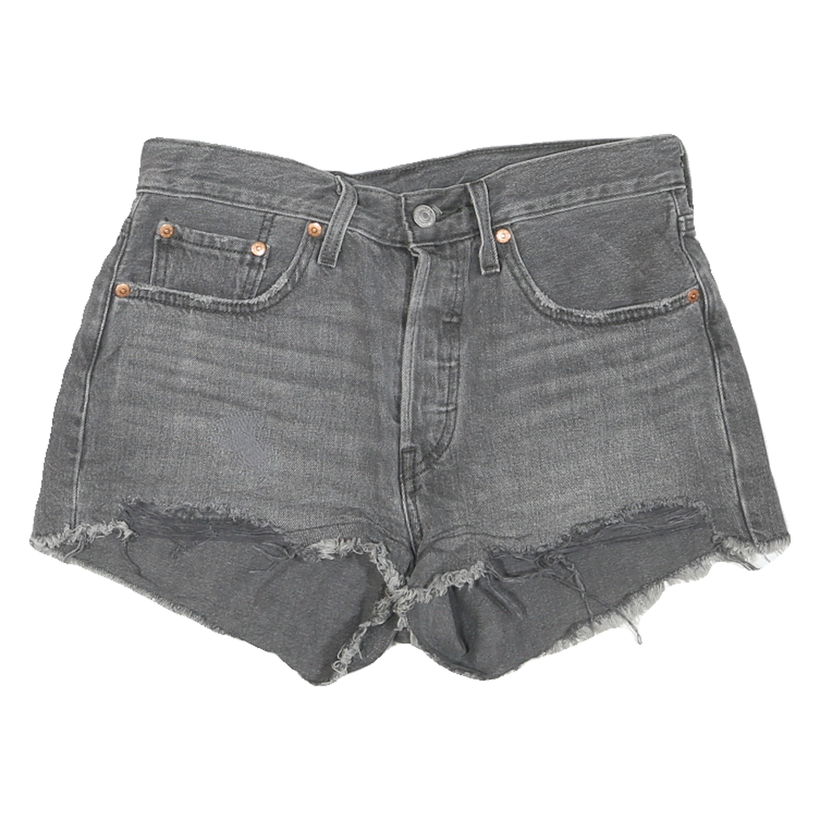 LEVI'S Womens Grey Casual Denim Cut-Off Shorts M W30 Frayed Hem Refurbished - N/A refurbished available on Cerqular