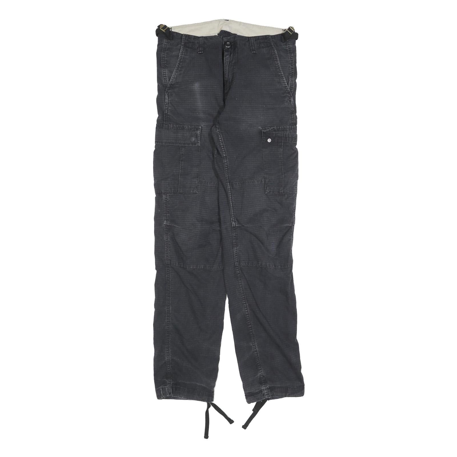 CARHARTT Mens Cotton Blend Black Regular Fit Trousers W29 L32 Cargo Pockets Zip Refurbished - N/A refurbished available on Cerqular