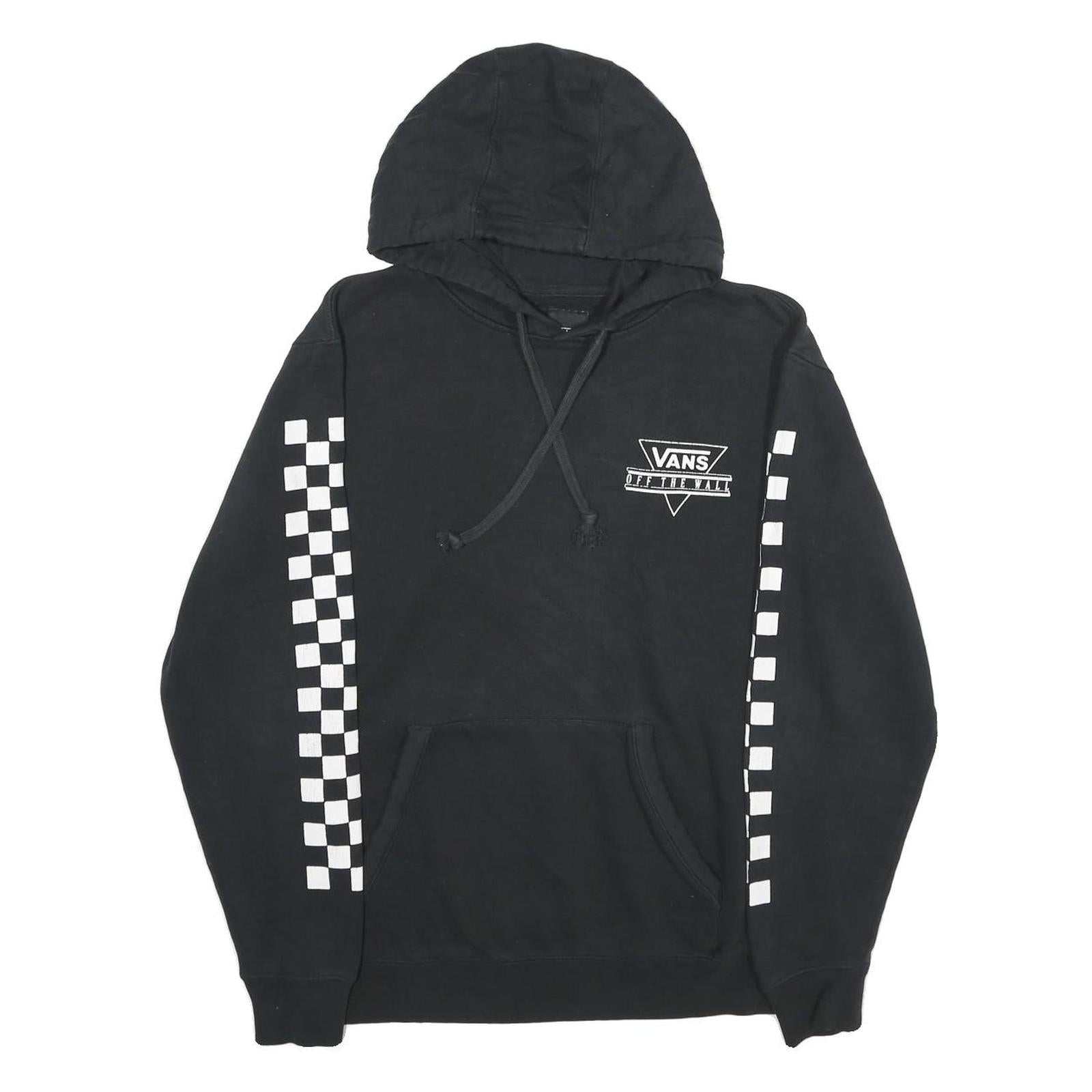 VANS Mens Black Checkerboard Pullover Hoodie S Cotton Blend Skatewear Refurbished - N/A refurbished available on Cerqular