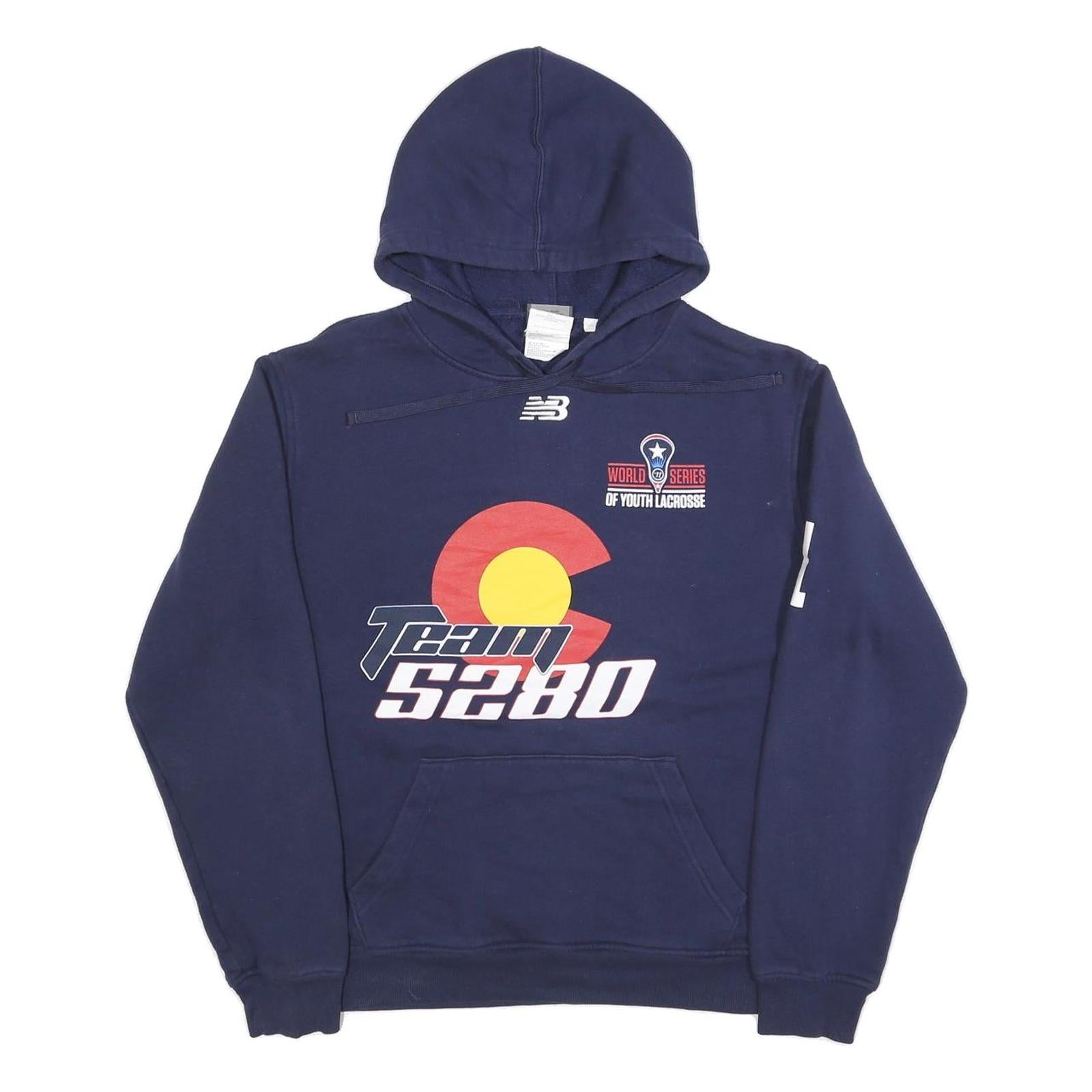 NEW BALANCE Mens Navy Blue Team 5280 Hoodie M World Series Of Youth Lacrosse Refurbished - N/A refurbished available on Cerqular