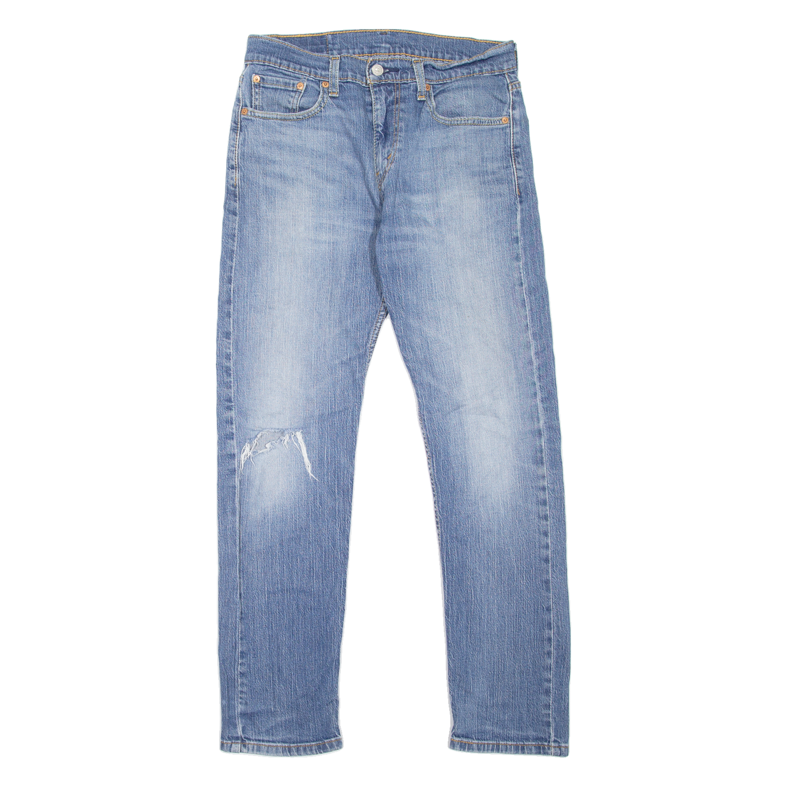 LEVI'S 502 Jeans Distressed Mens Blue Regular Tapered Stone Wash W30 L32 Refurbished - N/A refurbished available on Cerqular
