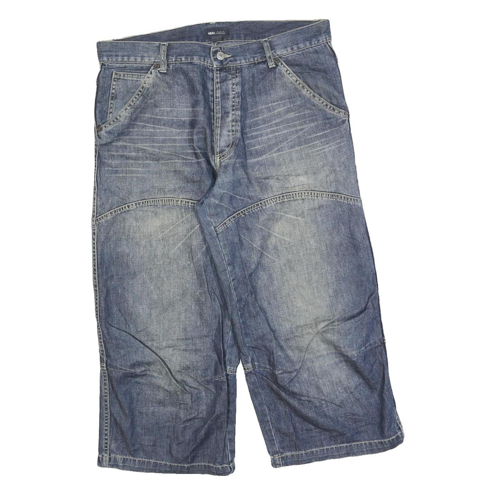 H&M Mens Denim Blue Casual Shorts M W33 Cotton Blend Comfort Style Refurbished - N/A refurbished available on Cerqular