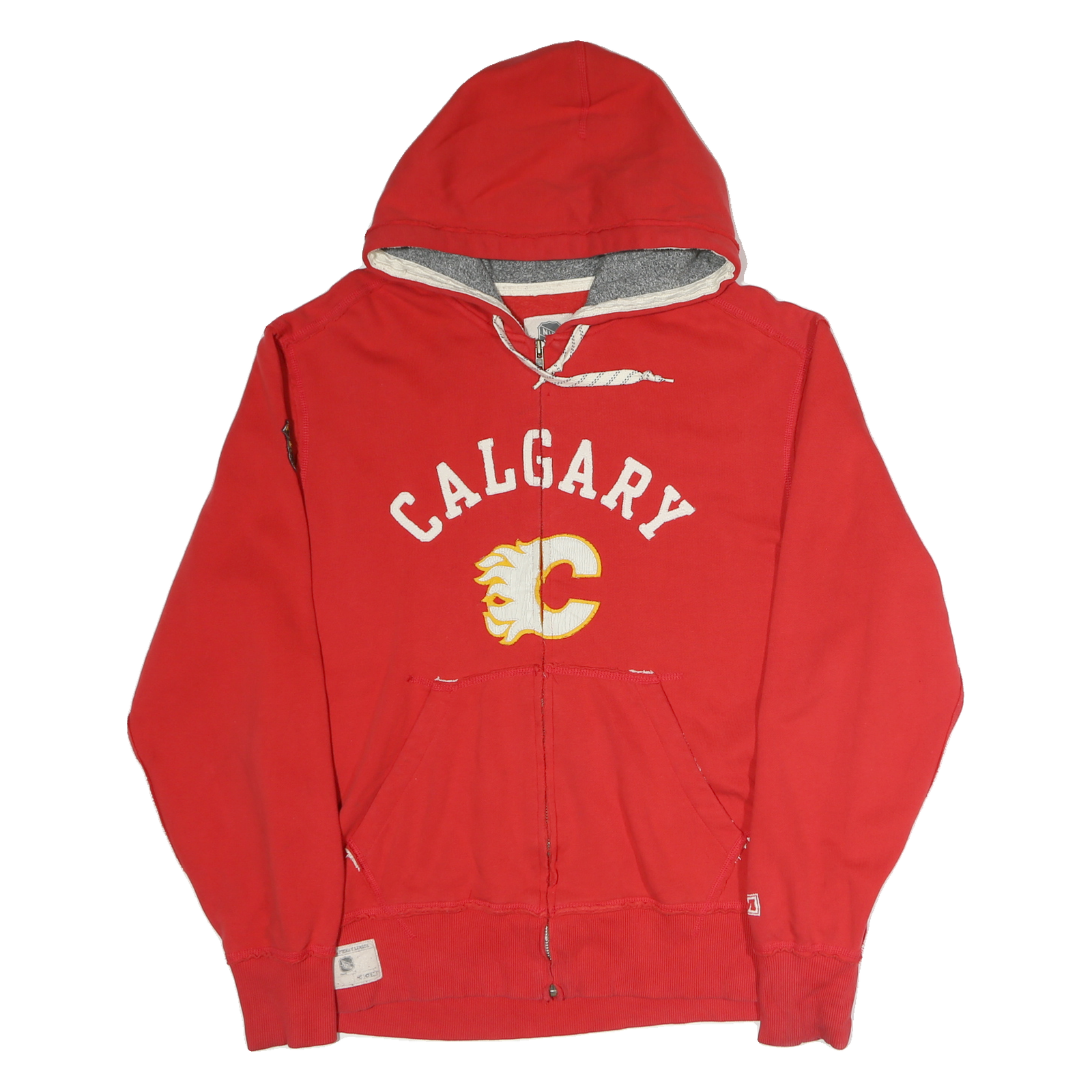 NHL Mens Red Calgary Hoodie L Cotton Full Zip Sportswear Sweatshirt Refurbished - N/A refurbished available on Cerqular