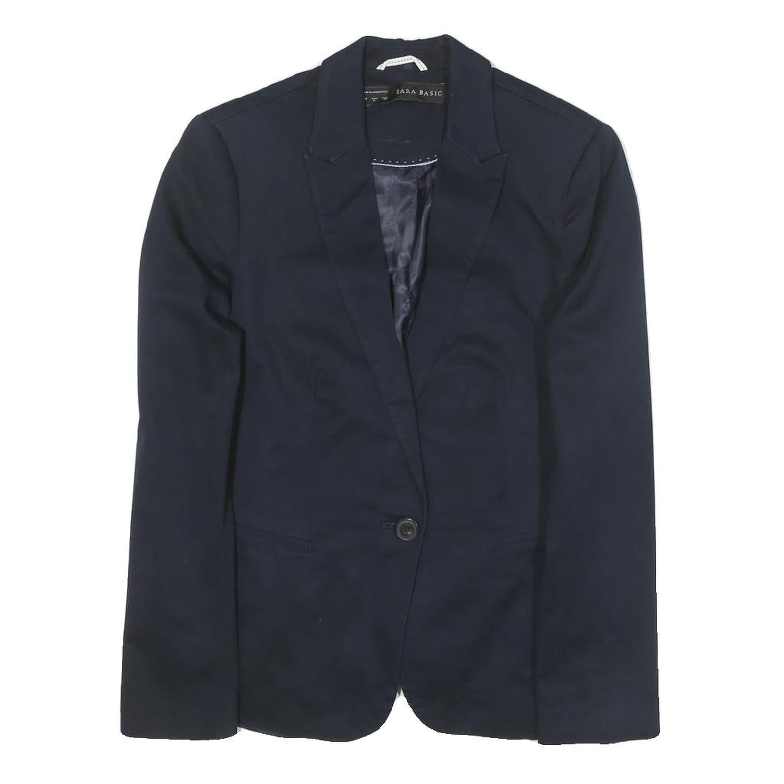 Buy ZARA BASIC Womens Navy Blue Casual Jacket M Cotton Blend Button Plain Tailored Refurbished - $48.09 ZARA BASIC Womens Navy Blue Casual Jacket M Cotton Blend Button Plain Tailored Refurbished - N/A refurbished available on Cerqular