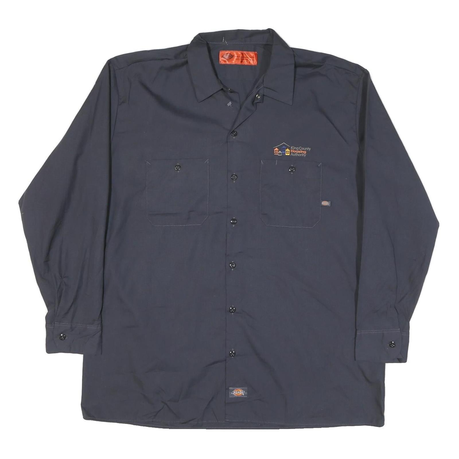 DICKIES Mens Blue Work Shirt XL King County Housing Authority Logo Cotton Blend Refurbished - N/A refurbished available on Cerqular