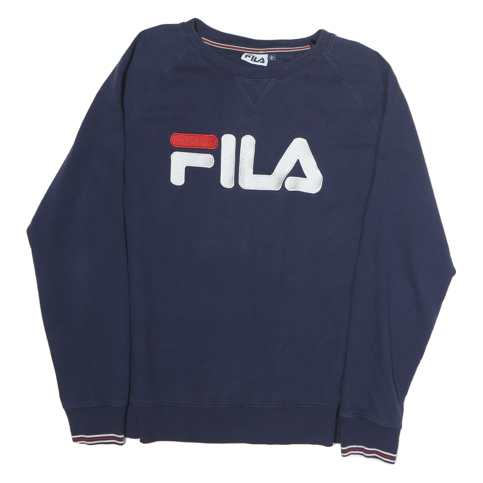 Buy FILA Mens Blue L Crew Neck Cotton Sweatshirt Logo Embroidered Casual Pullover Refurbished - $32.49 FILA Mens Blue L Crew Neck Cotton Sweatshirt Logo Embroidered Casual Pullover Refurbished - N/A refurbished available on Cerqular