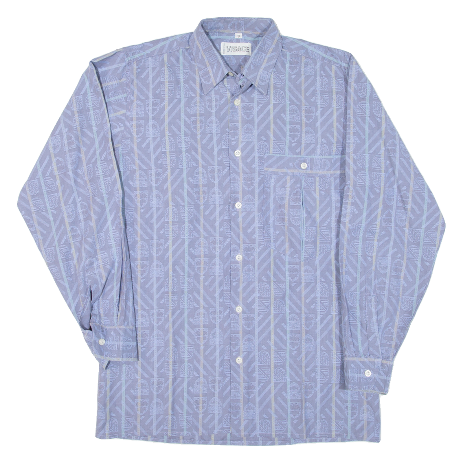 VISAGE Mens Shirt Purple Striped Long Sleeve S Refurbished - N/A refurbished available on Cerqular