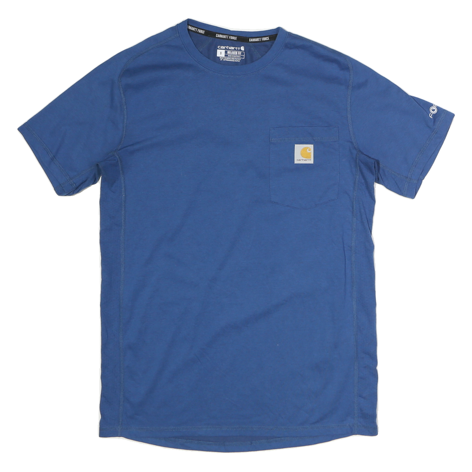 CARHARTT Mens Blue Pocket T-Shirt S Short Sleeve Crew Neck Polyester Comfort Refurbished - N/A refurbished available on Cerqular