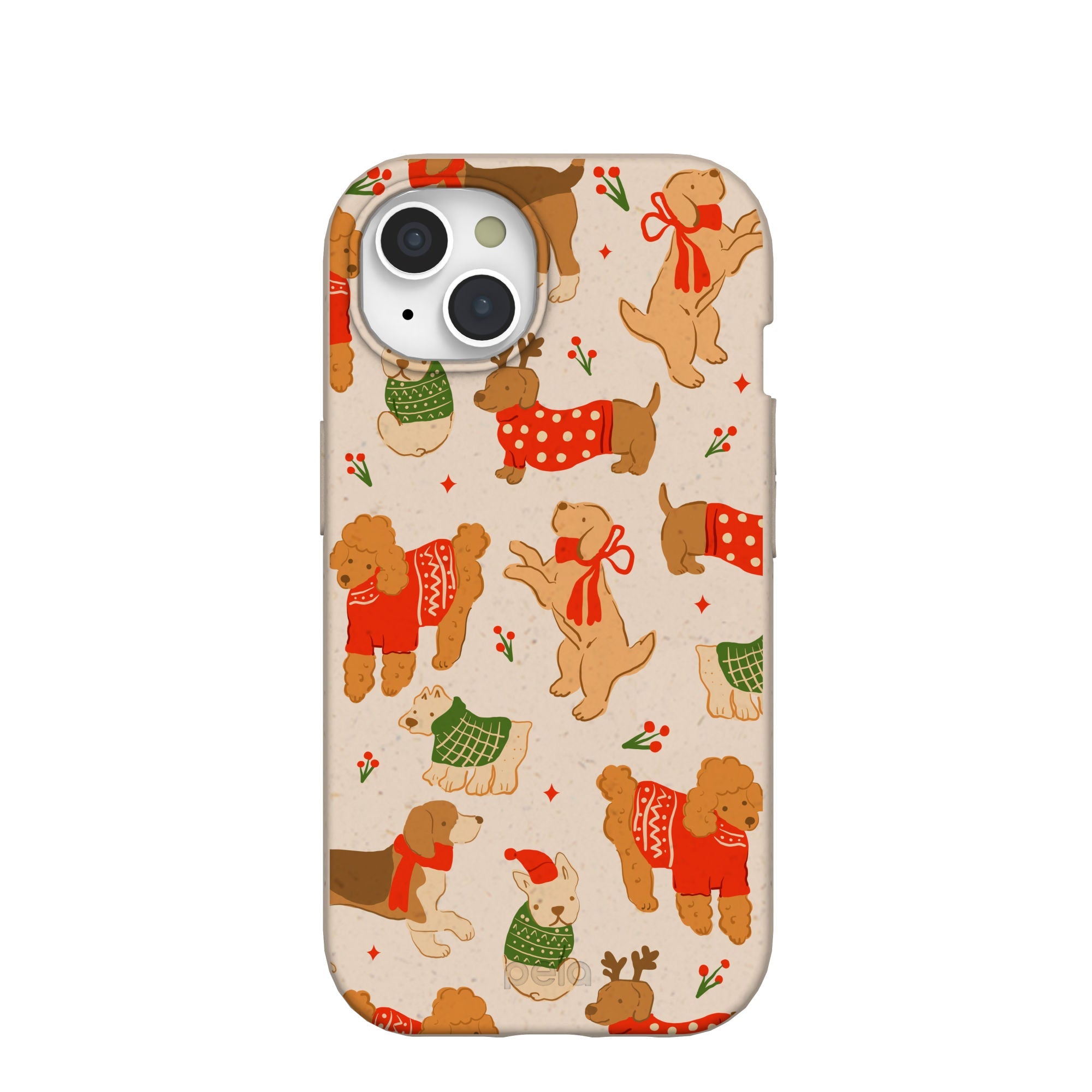 Seashell Jolly Doggos iPhone 15 Case Refurbished - Pela Case refurbished available on Cerqular
