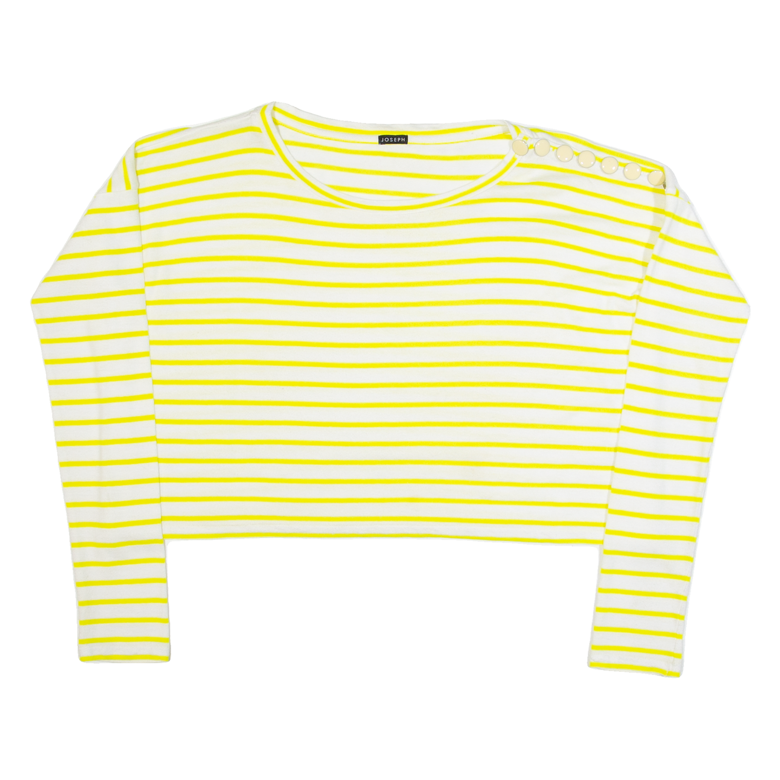 JOSEPH Womens Oversized Top Yellow Long Sleeve Striped S Refurbished - N/A refurbished available on Cerqular