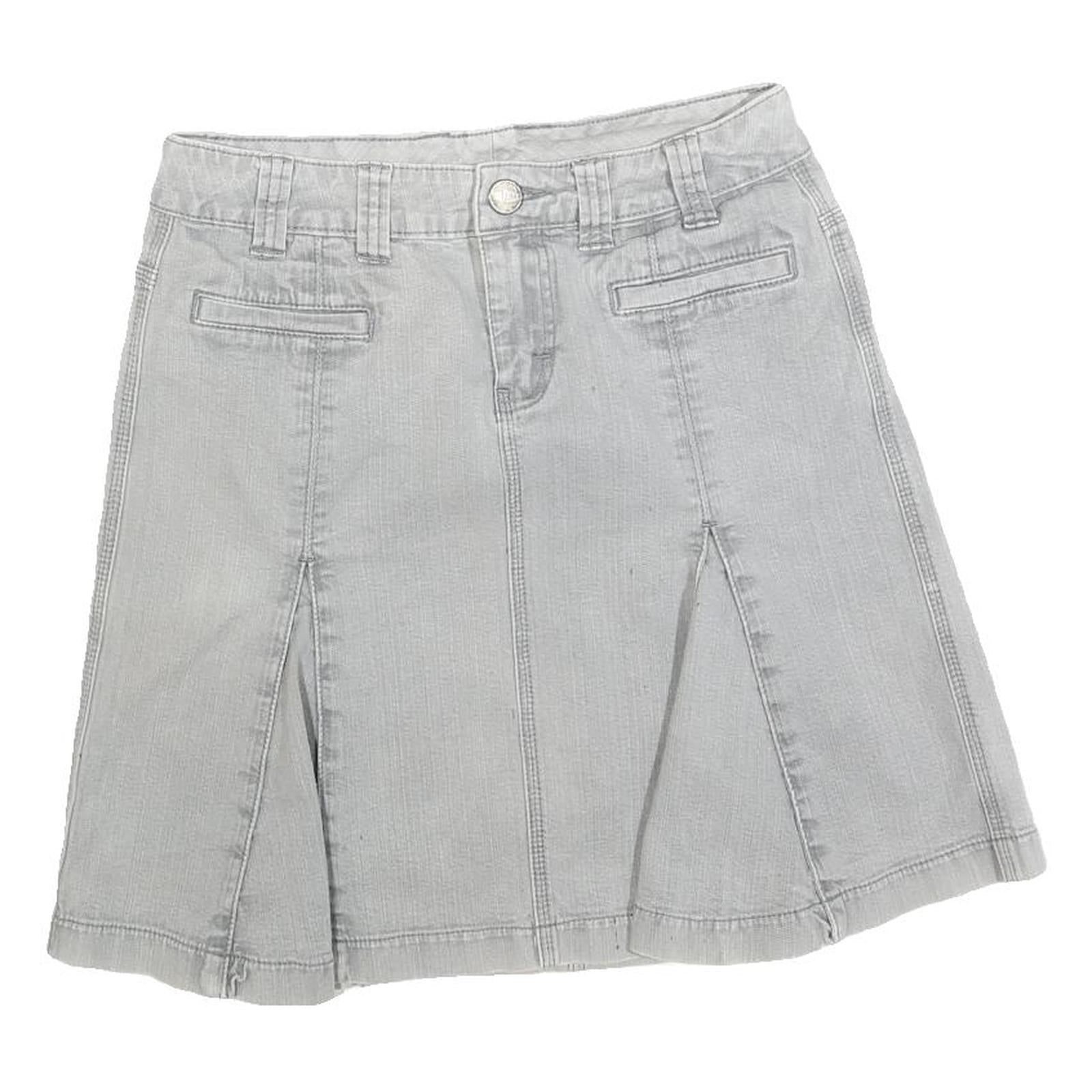 TOMMY HILFIGER Womens Grey Mini Cotton Blend Flare Skirt S Denim Casual Refurbished - N/A refurbished available on Cerqular