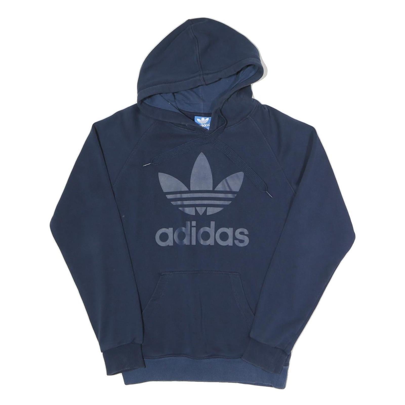 ADIDAS Mens Navy Blue Hoodie S Cotton Blend Pullover Warm Casual Refurbished - N/A refurbished available on Cerqular