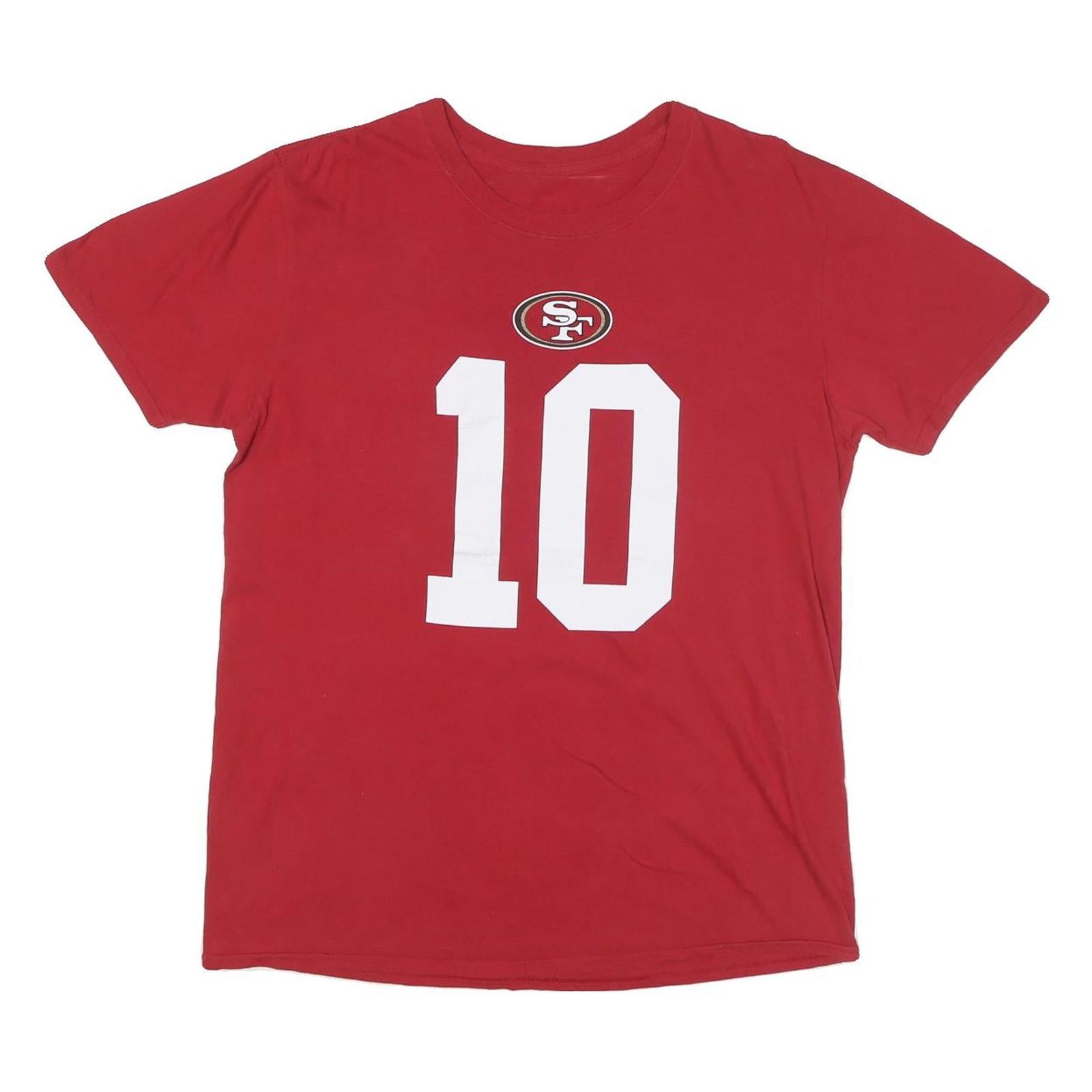 Mens Red San Francisco 49ers Garoppolo Number 10 T-Shirt M Short Sleeve Crew Refurbished - N/A refurbished available on Cerqular