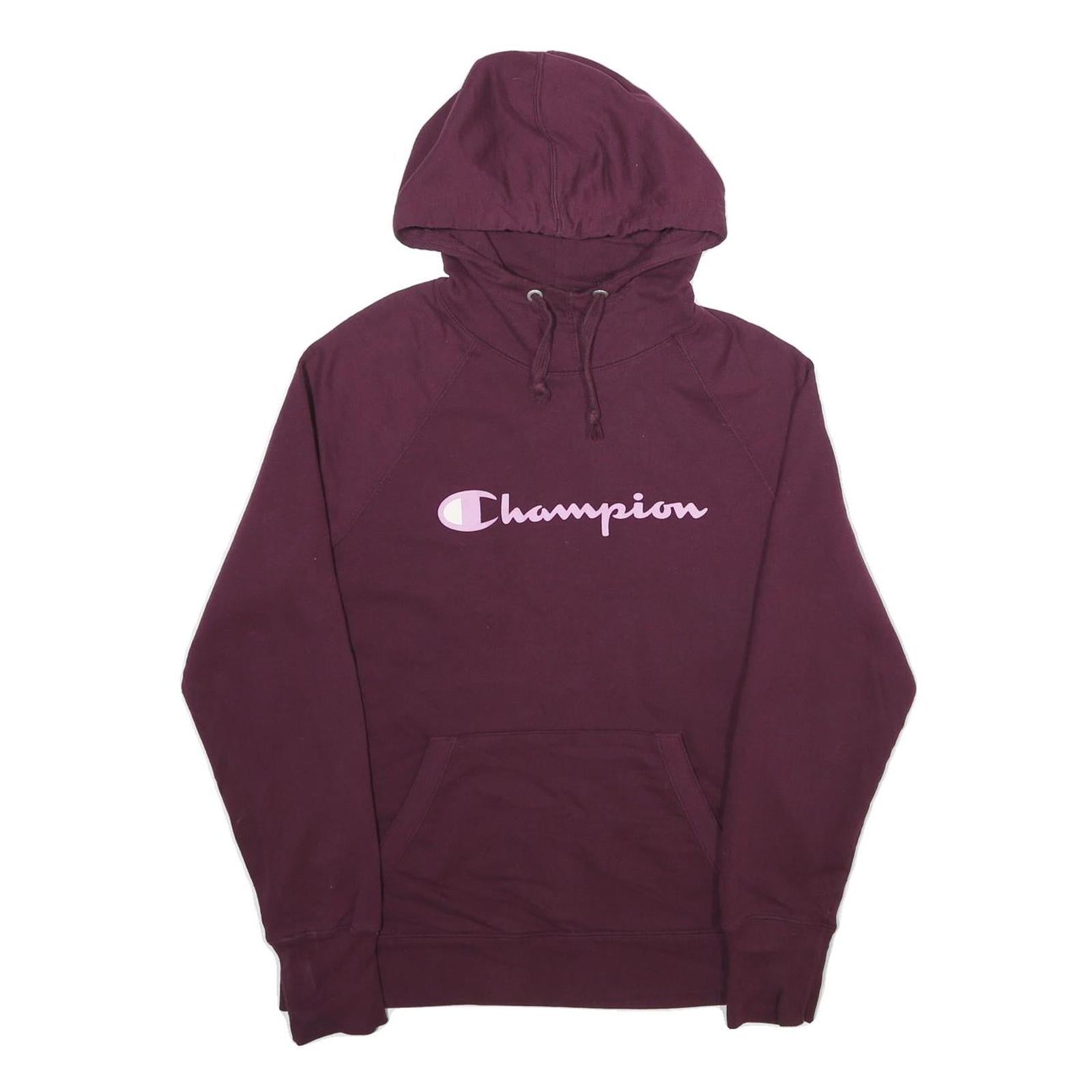 CHAMPION Mens Maroon Hoodie M Cotton Blend Pullover Classic Logo Sweatshirt Refurbished - N/A refurbished available on Cerqular