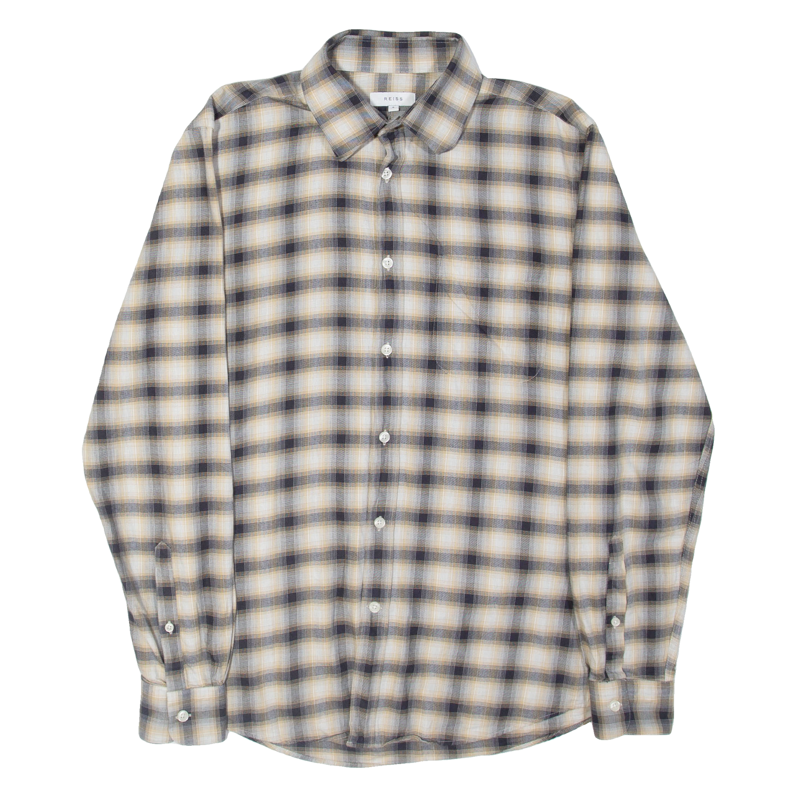 REISS Mens Shirt Grey Plaid Long Sleeve S Refurbished - N/A refurbished available on Cerqular