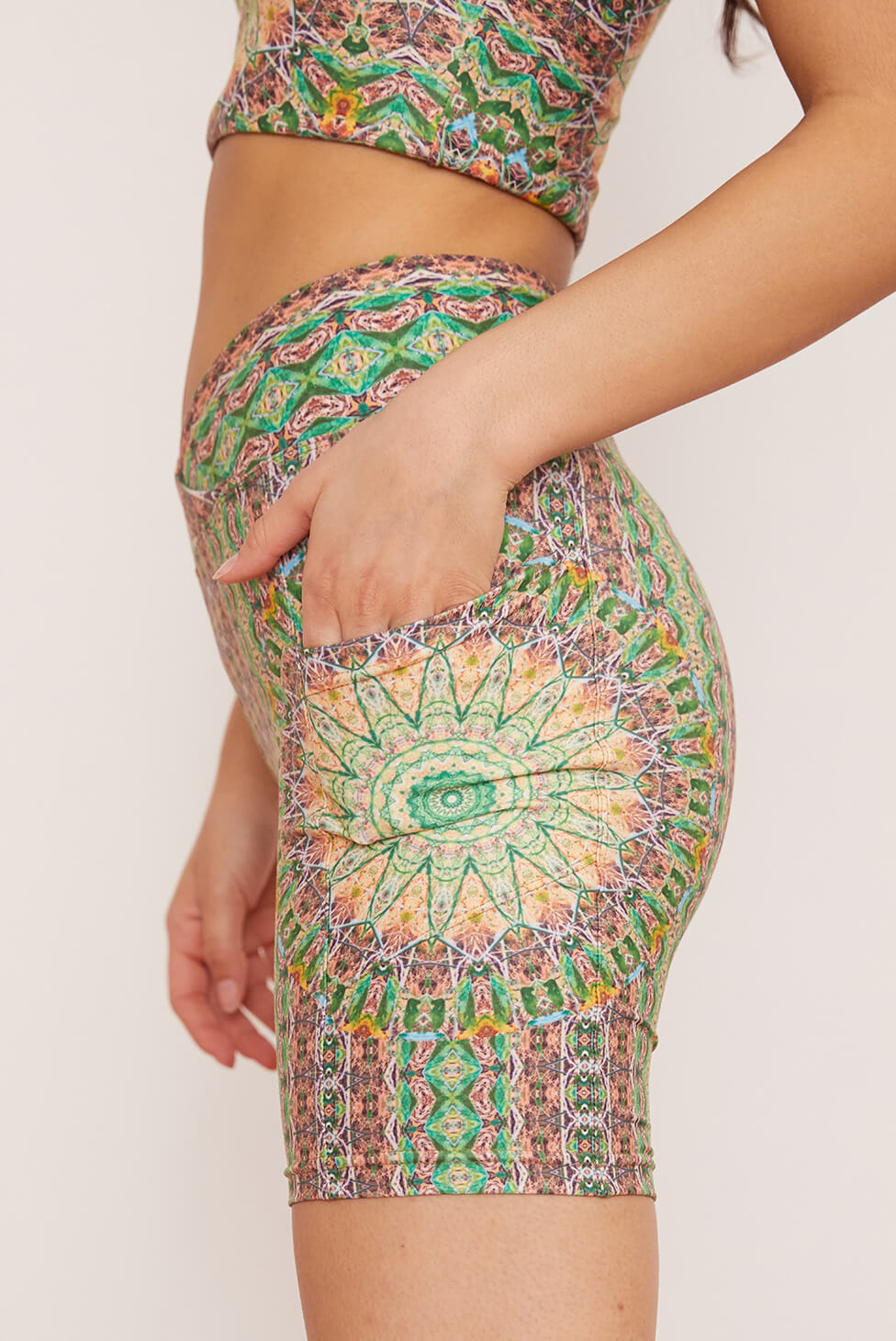 Fauna Midi Bike Short | Size: XS | Print: Fauna | Style: Ruching Refurbished - N/A (Note: There is a clothing brand called "Wolven refurbished available on Cerqular