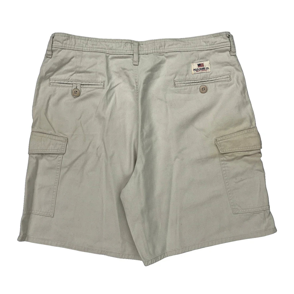 Buy Polo By Ralph Lauren Cargo Shorts - 34W 10L Beige Cotton Refurbished - $40.19 Polo By Ralph Lauren Cargo Shorts - 34W 10L Beige Cotton Refurbished - Thrifted (note: this is a term often used to describe second- refurbished available on Cerqular