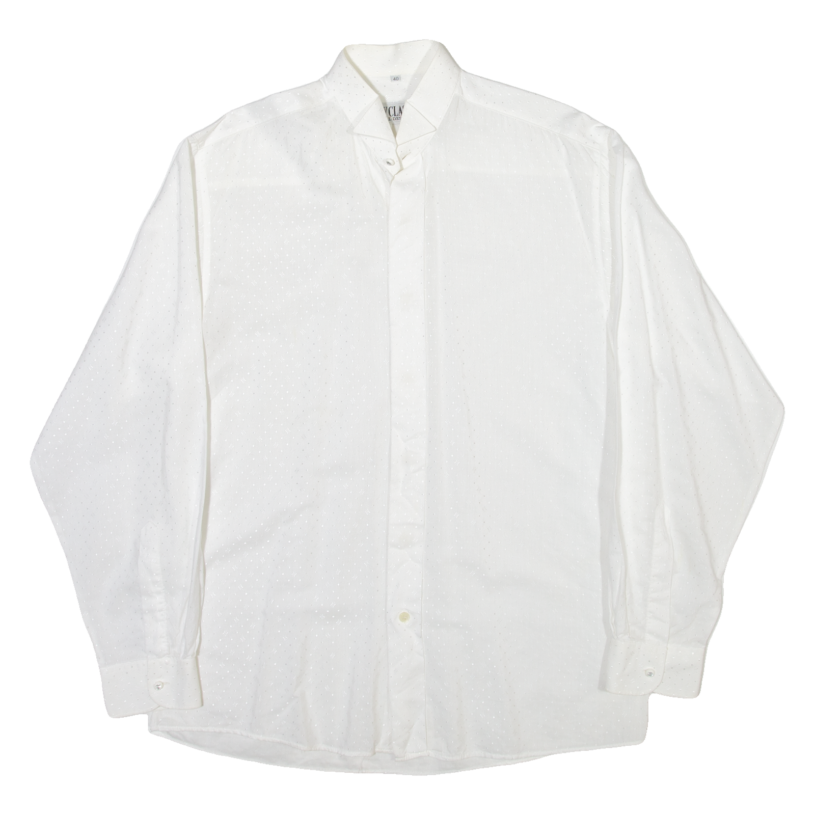 NEW CLASSIC Mens Shirt White Spotted Long Sleeve M Refurbished - N/A refurbished available on Cerqular