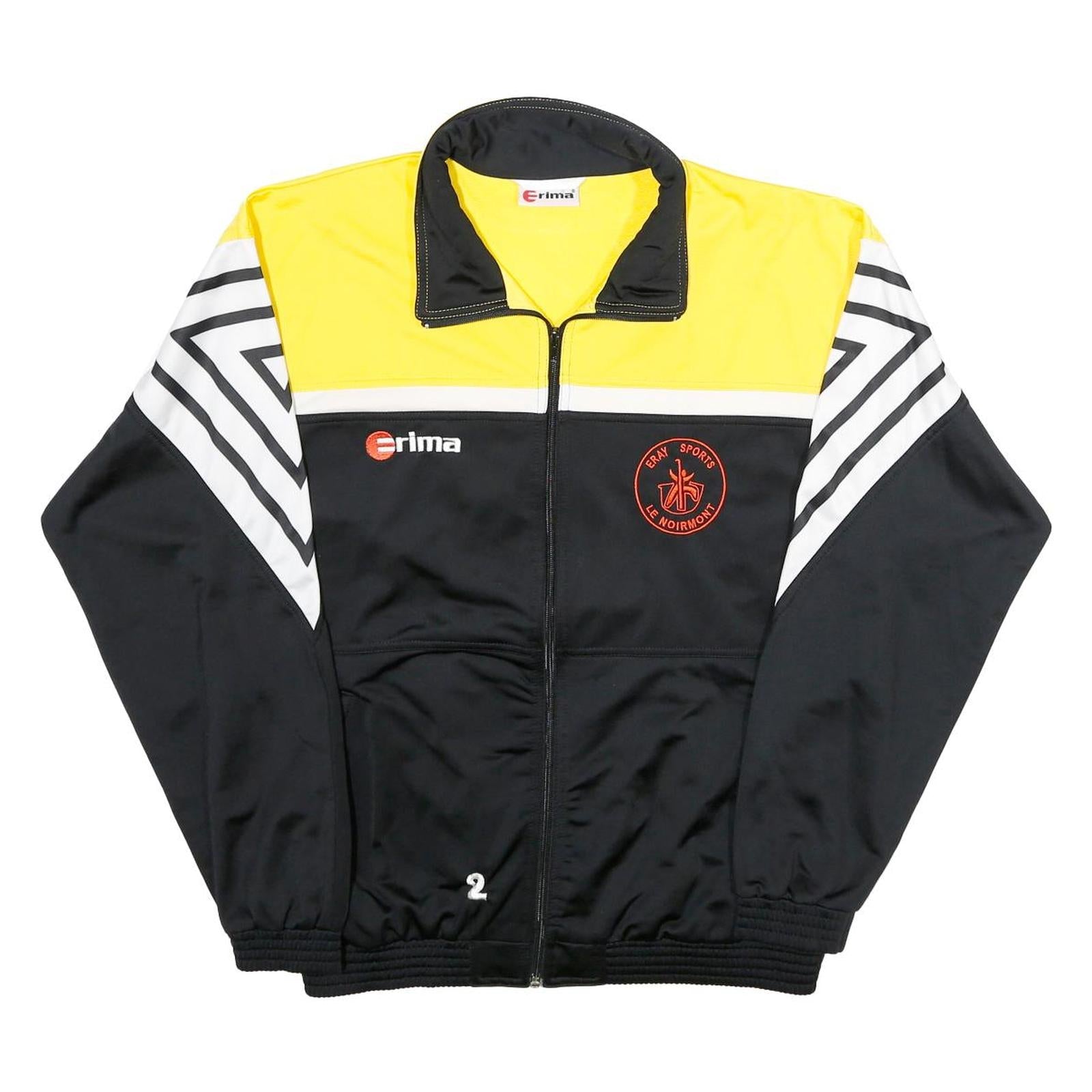 ERIMA Mens Black & Yellow Sports Zip Jacket M Polyester Track Top Refurbished - N/A refurbished available on Cerqular
