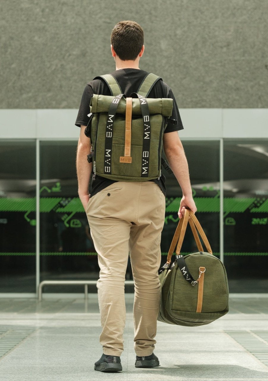Xplorer vegan backpack for travel green Refurbished - My Vegan Bags refurbished available on Cerqular