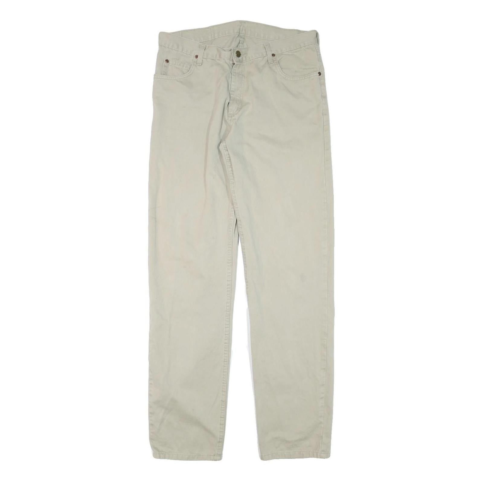 LEE Mens Cotton Blend Beige Regular Fit Straight Leg Trousers W32 L33 Casual Zip Refurbished - N/A refurbished available on Cerqular