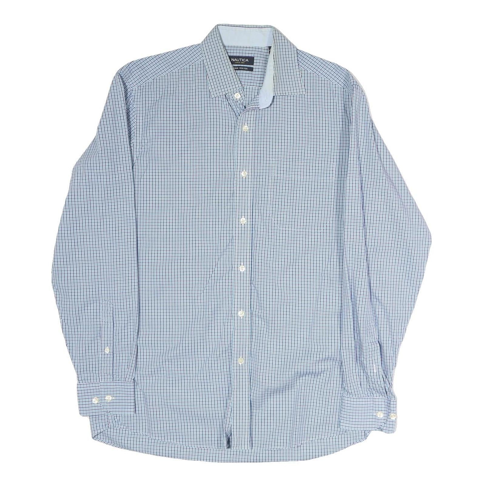 Buy NAUTICA Mens Blue Check Shirt L Cotton Casual Long Sleeve Button Shirt Refurbished - $28.59 NAUTICA Mens Blue Check Shirt L Cotton Casual Long Sleeve Button Shirt Refurbished - N/A refurbished available on Cerqular
