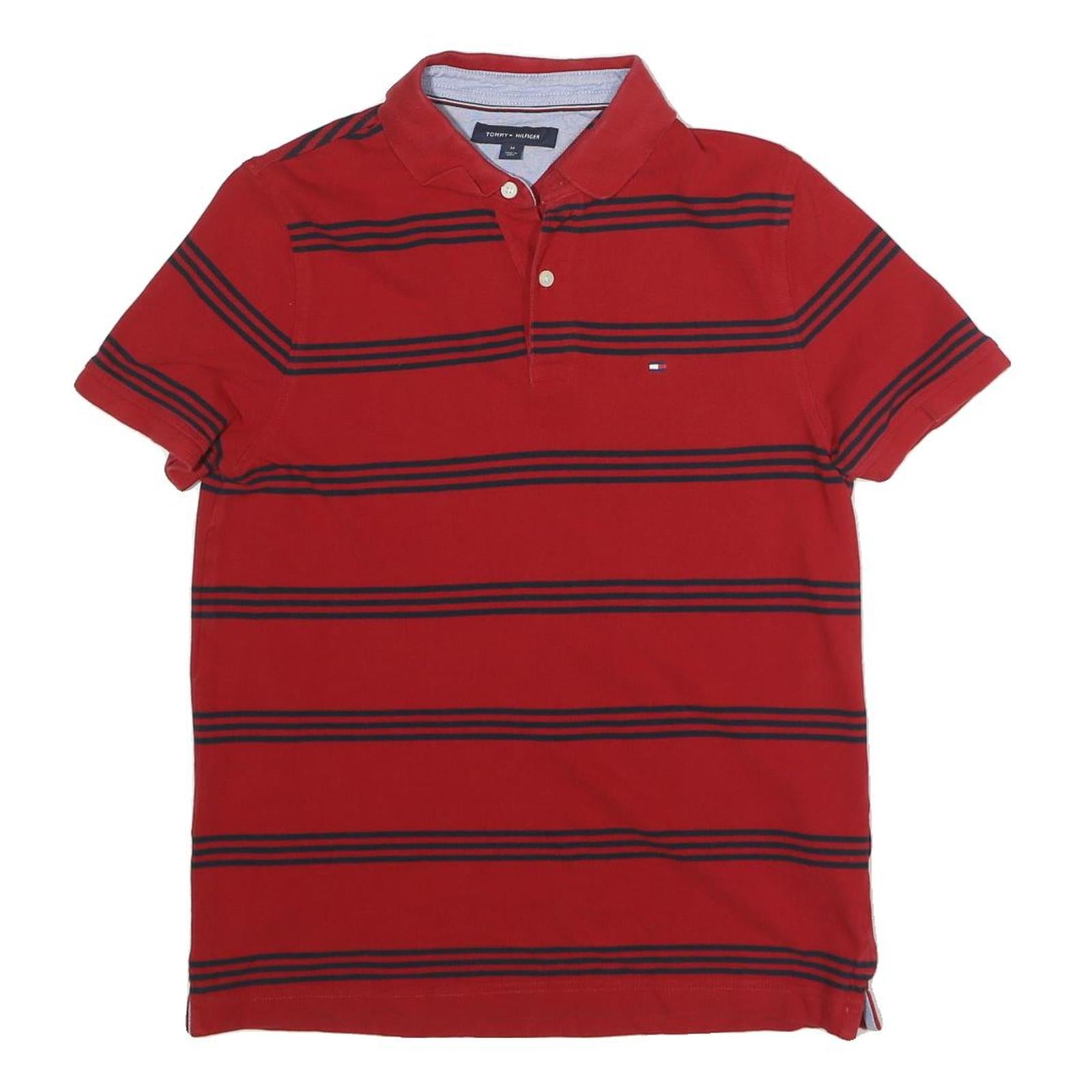 Buy TOMMY HILFIGER Mens Red Striped Short Sleeve Polo Shirt M Cotton Blend Basic Refurbished - $38.99 TOMMY HILFIGER Mens Red Striped Short Sleeve Polo Shirt M Cotton Blend Basic Refurbished - N/A refurbished available on Cerqular