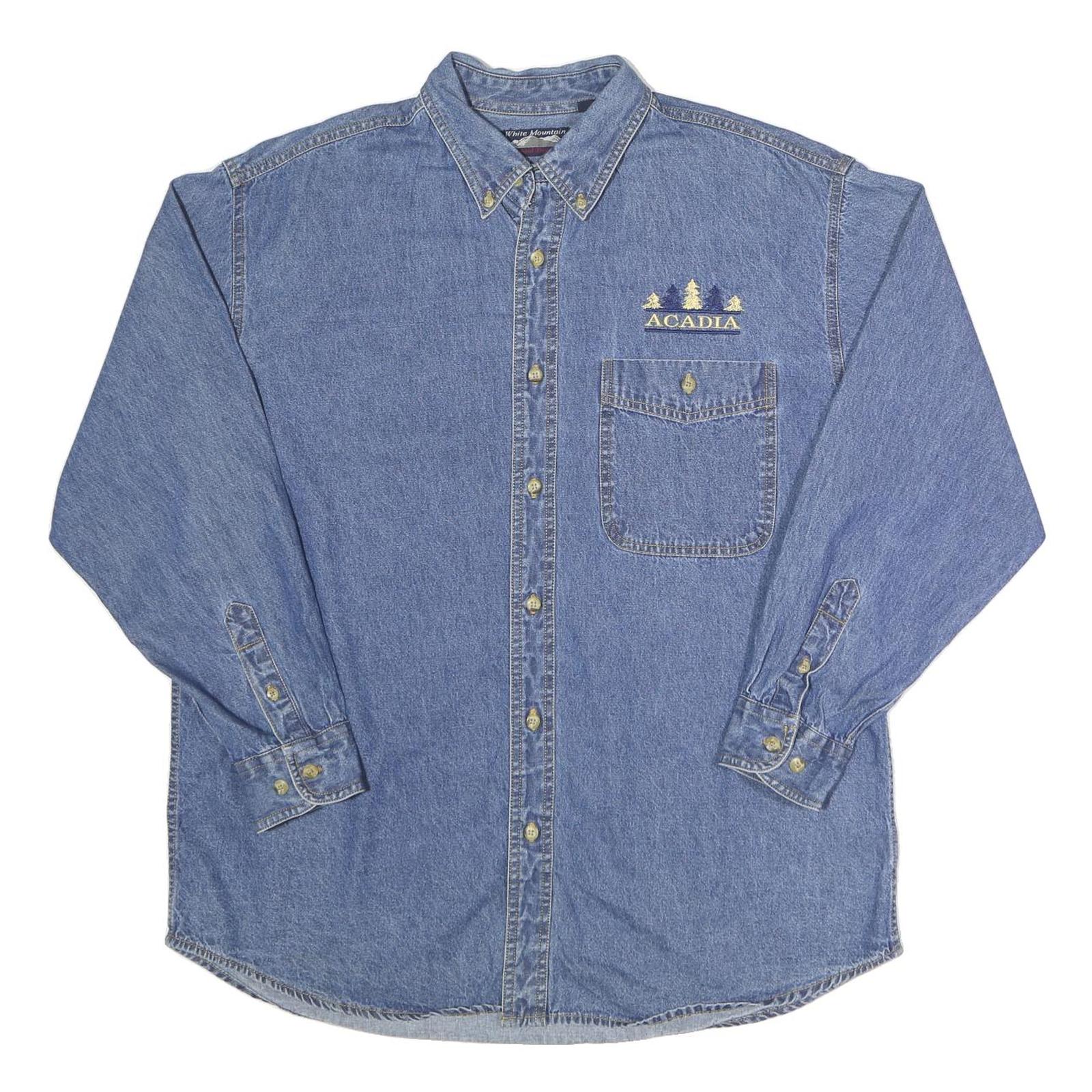 Buy WHITE MOUNTAIN Mens Blue Denim Shirt L Button-Down Collar Casual Cotton Refurbished - $23.39 WHITE MOUNTAIN Mens Blue Denim Shirt L Button-Down Collar Casual Cotton Refurbished - N/A refurbished available on Cerqular