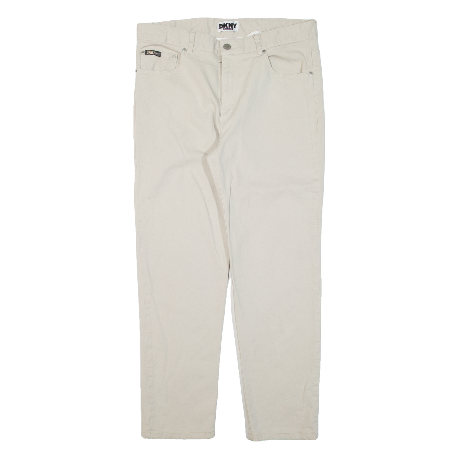 DKNY Womens Trousers Beige Regular Tapered W32 L26 Refurbished - N/A refurbished available on Cerqular