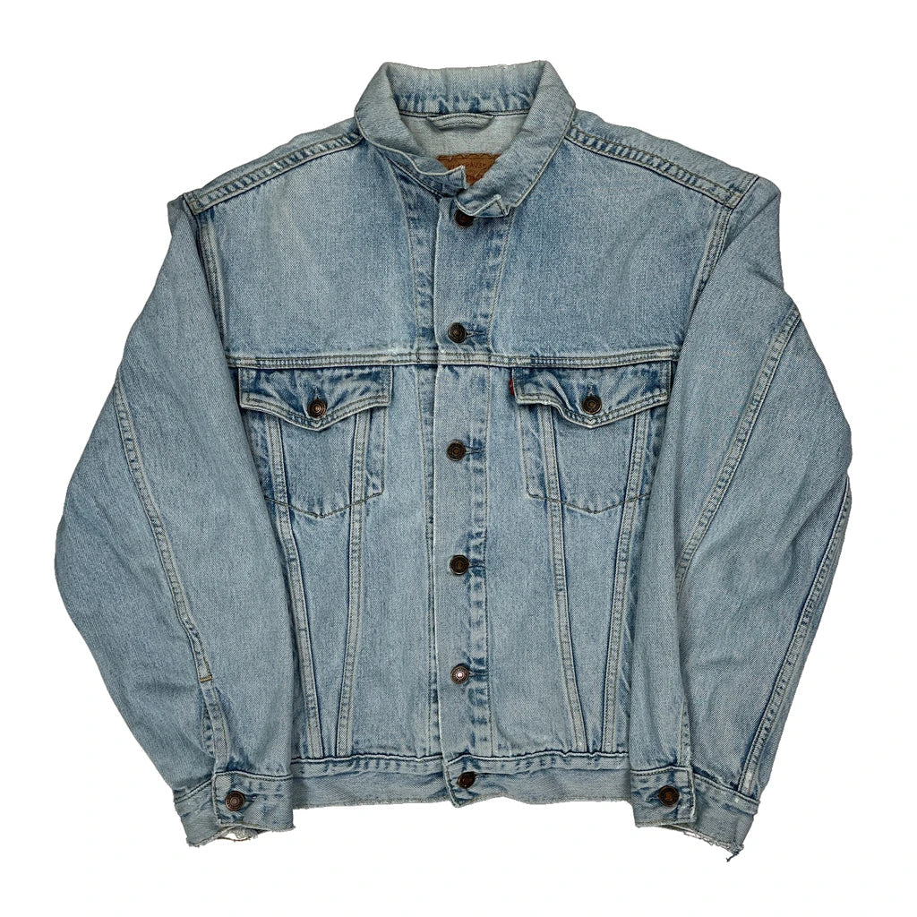 Levis Denim Jacket - Large Light Wash Denim Refurbished - Thrifted (note: this is a term often used to describe second- refurbished available on Cerqular