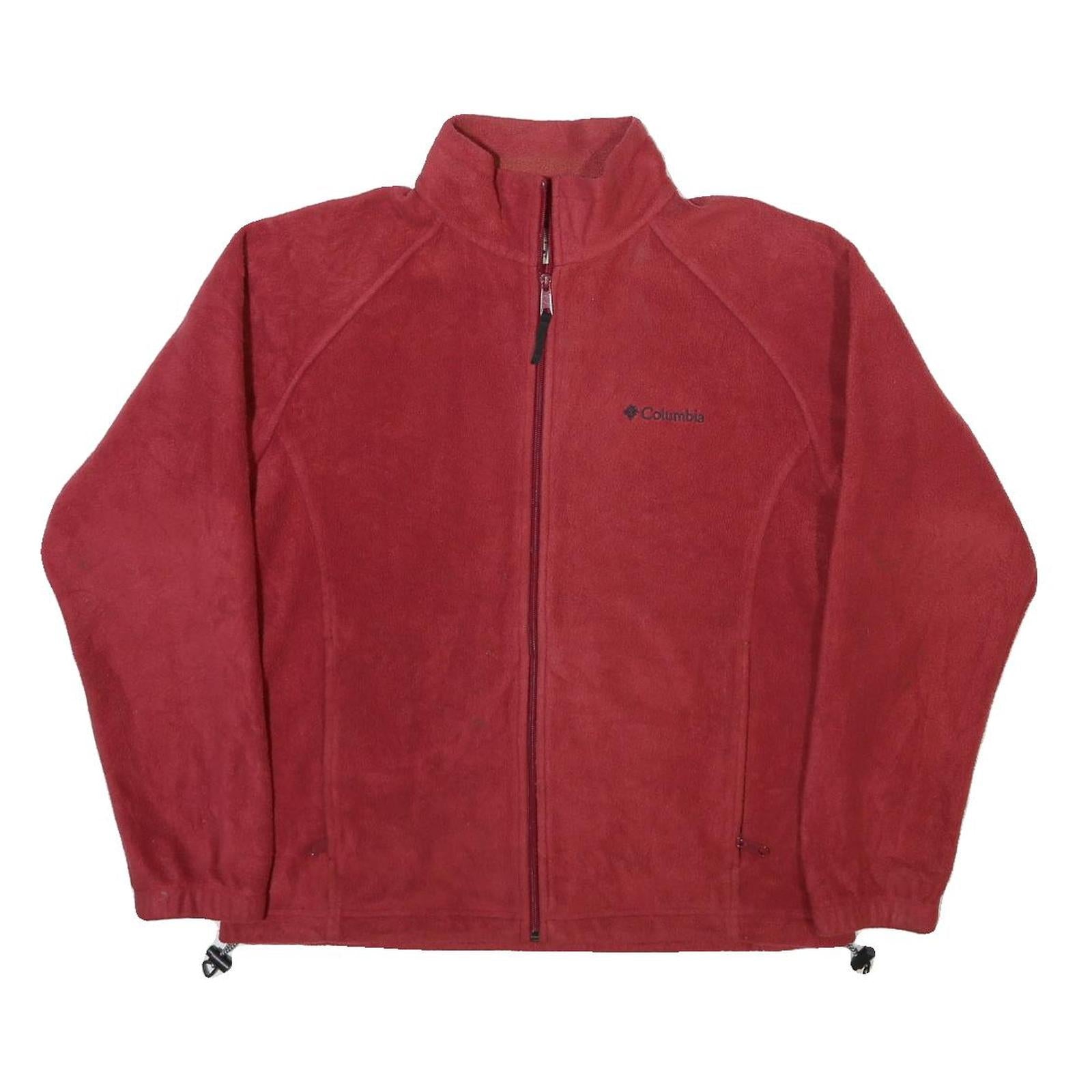 COLUMBIA Mens Red Jacket L Polyester Blend Plain Zip Outdoor Warm Casual Refurbished - N/A refurbished available on Cerqular