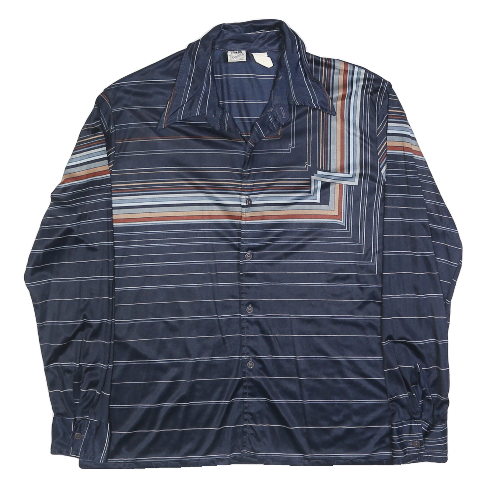 KENNINGTON Mens Blue & Brown Stripe Pattern Shirt M Long Sleeve Button Closure Refurbished - N/A refurbished available on Cerqular