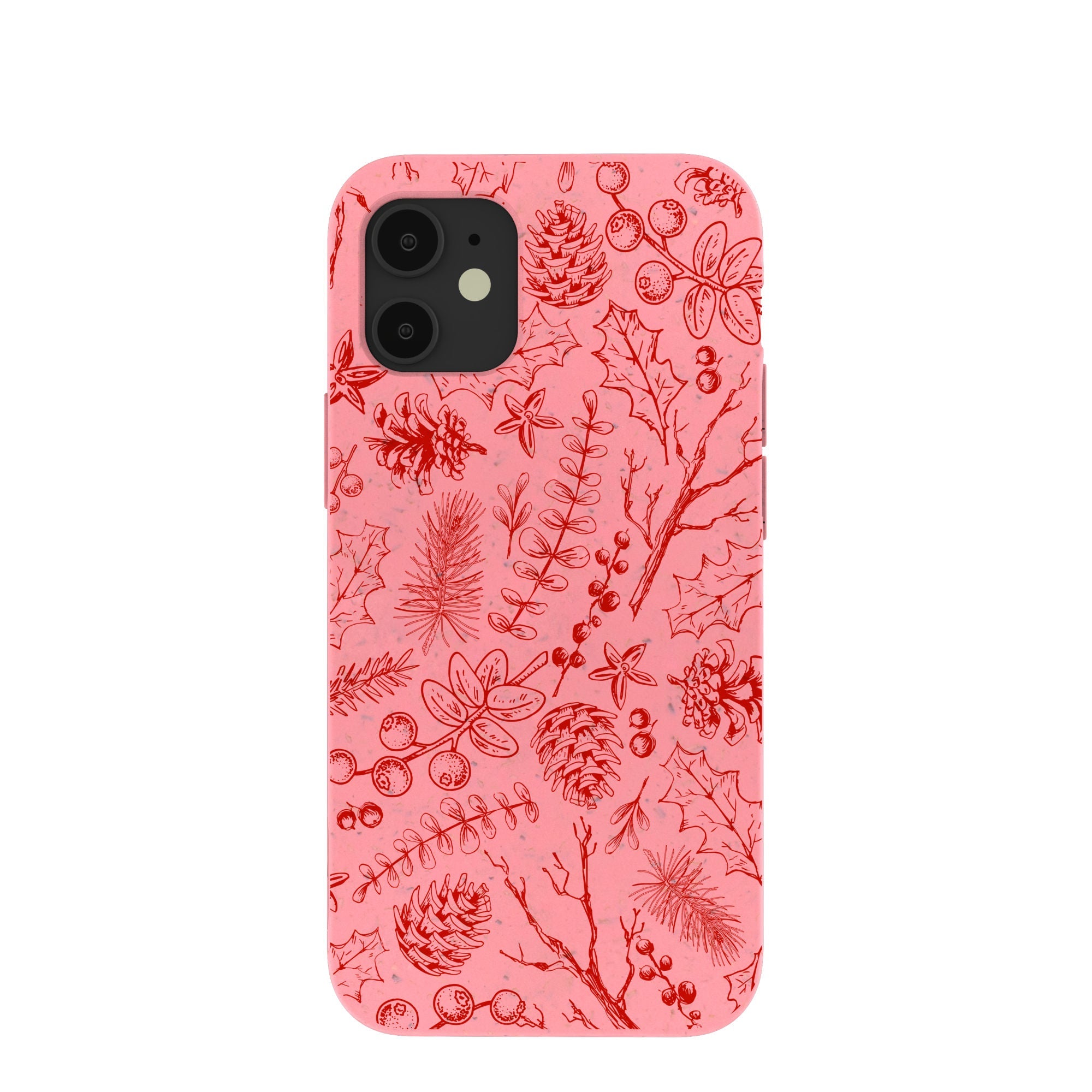 Bubblegum Pink Festive Forest iPhone 12 Mini Case Refurbished - Pela Case refurbished available on Cerqular