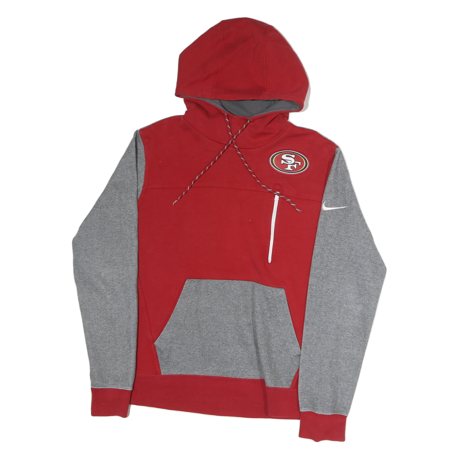 NIKE Mens Red & Grey San Francisco 49ers Pullover Hoodie S Football Refurbished - N/A refurbished available on Cerqular