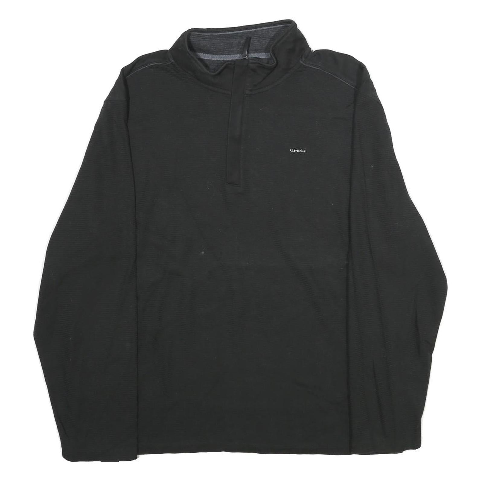 CALVIN KLEIN Mens Black 1/4 Zip XL Sweatshirt Pullover Lightweight Cotton Refurbished - N/A refurbished available on Cerqular