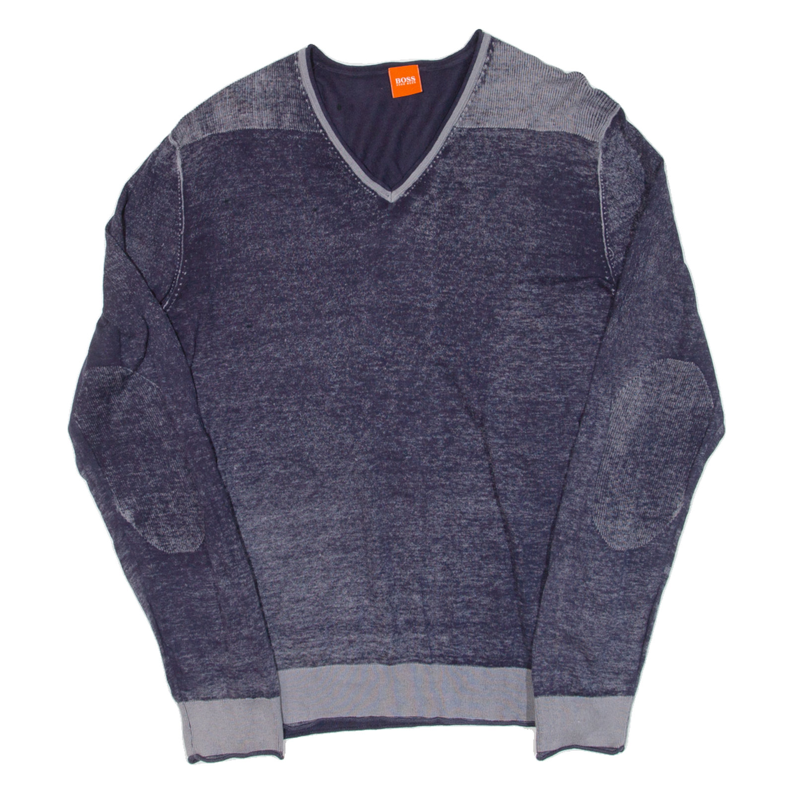 BOSS Lightweight Mens Jumper Grey V-Neck Tight Knit L Refurbished - N/A refurbished available on Cerqular