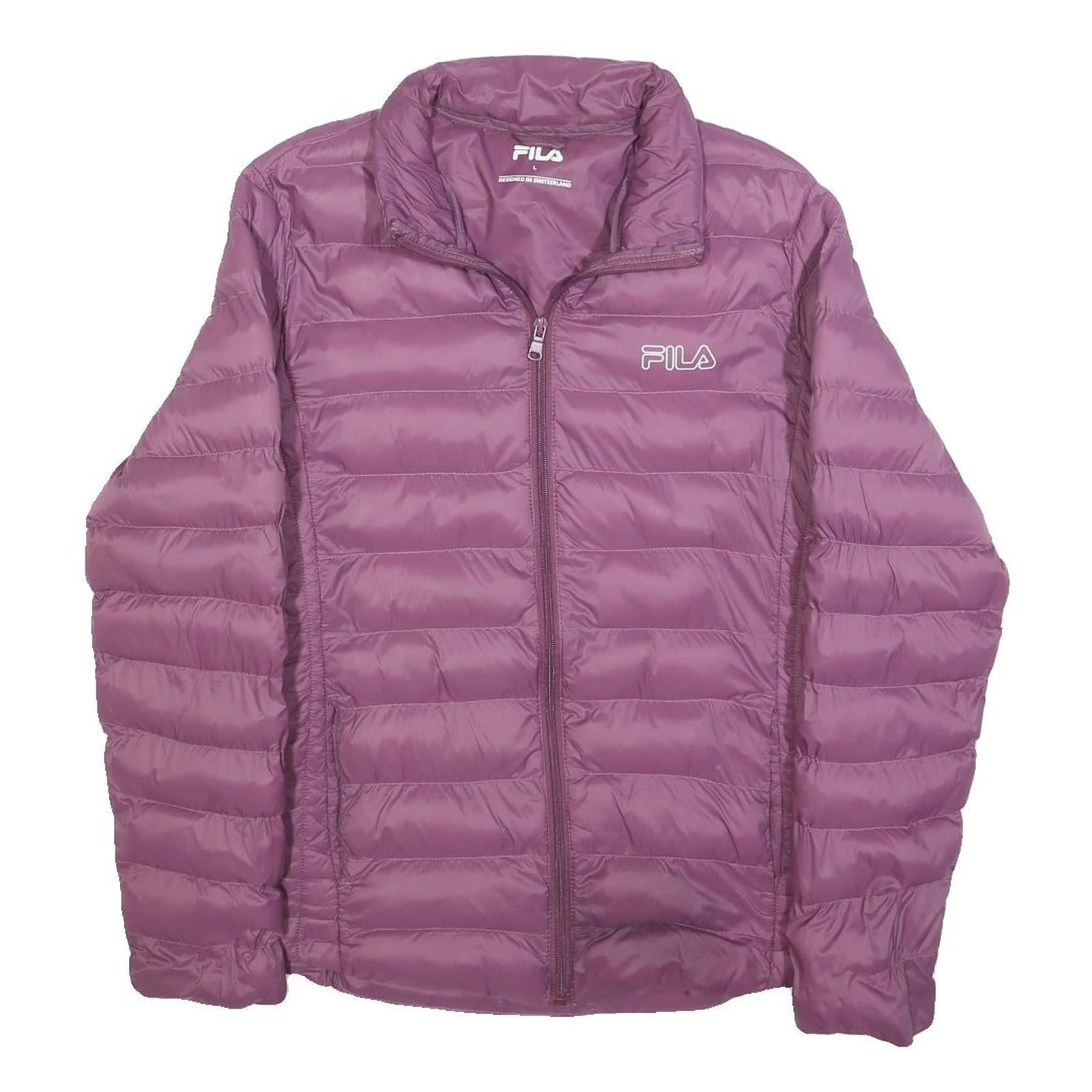 FILA Womens Purple Quilted Jacket L Polyester Blend Zip Lightweight Casual Refurbished - N/A refurbished available on Cerqular