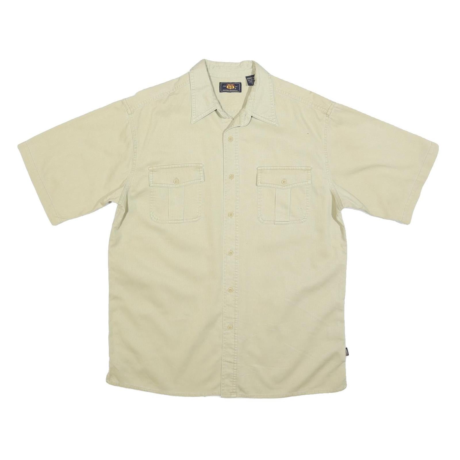 ROUTE 66 Mens Beige Cotton Blend Short Sleeve Shirt M Casual Workwear Style Refurbished - N/A refurbished available on Cerqular