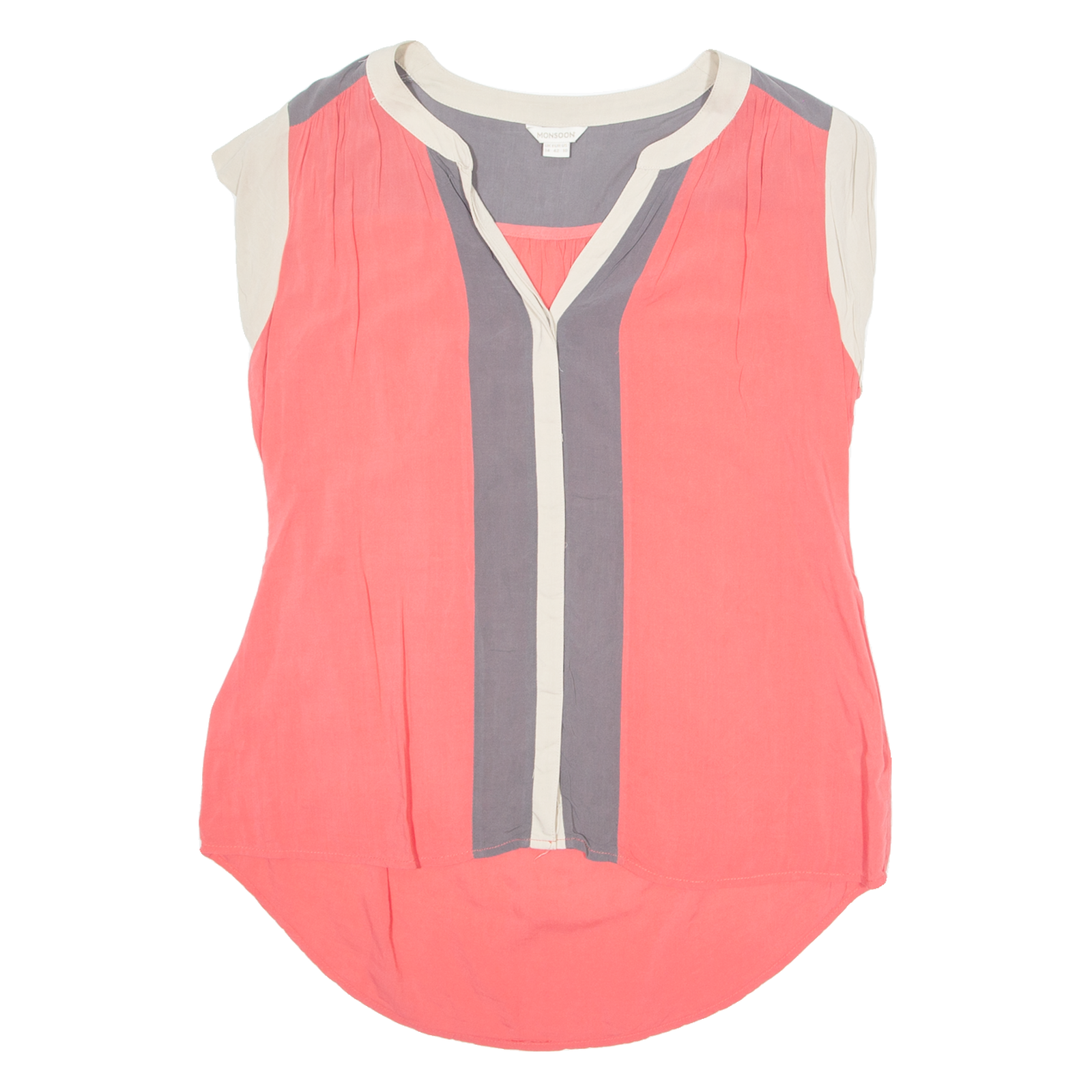 MONSOON Womens Top Pink V-Neck UK 14 Refurbished - N/A refurbished available on Cerqular
