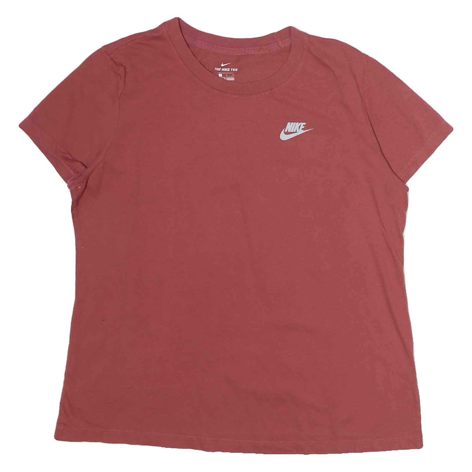 NIKE Womens Red T-Shirt L Short Sleeve Crew Neck Cotton Casual Sportswear Refurbished - N/A refurbished available on Cerqular