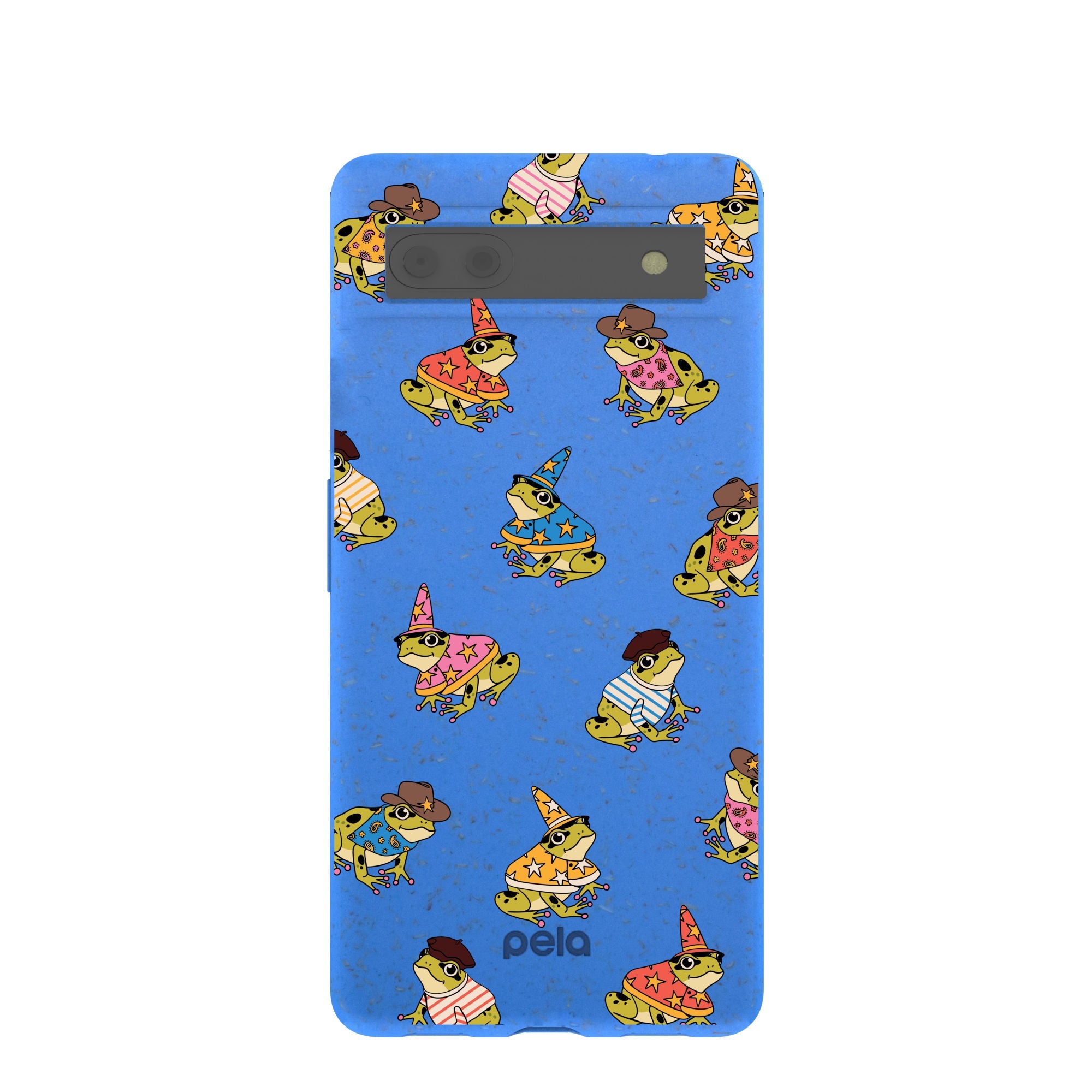 Buy Electric Blue Fancy Frogs Google Pixel 6a Case Refurbished - $65.00 Electric Blue Fancy Frogs Google Pixel 6a Case Refurbished - Pela Case refurbished available on Cerqular