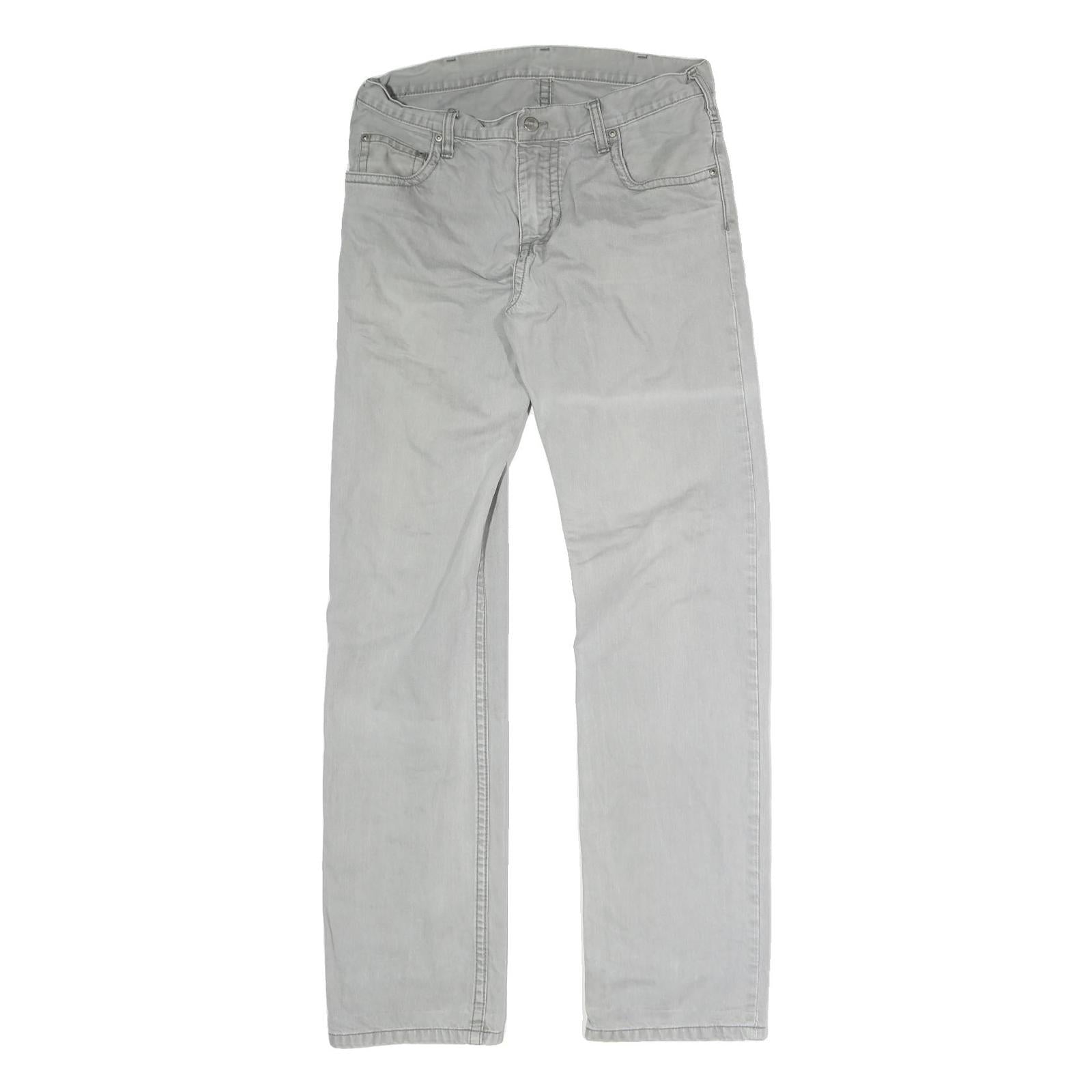 CARHARTT Mens Regular Fit Grey Denim Cotton Blend Jeans W32 L32 Button Closure Refurbished - N/A refurbished available on Cerqular