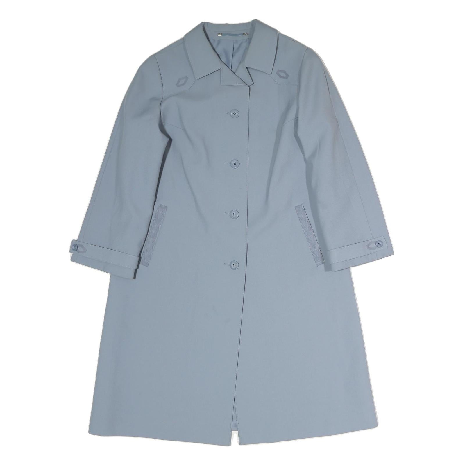 Womens Blue Button Jacket M Cotton Blend Plain Classic Stylish Refurbished - N/A refurbished available on Cerqular