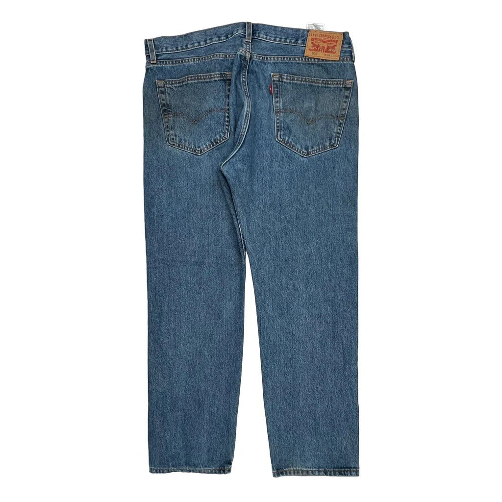 505 Levis Jeans - 38W 30L Blue Denim Refurbished - Thrifted (note: this is a term often used to describe second- refurbished available on Cerqular