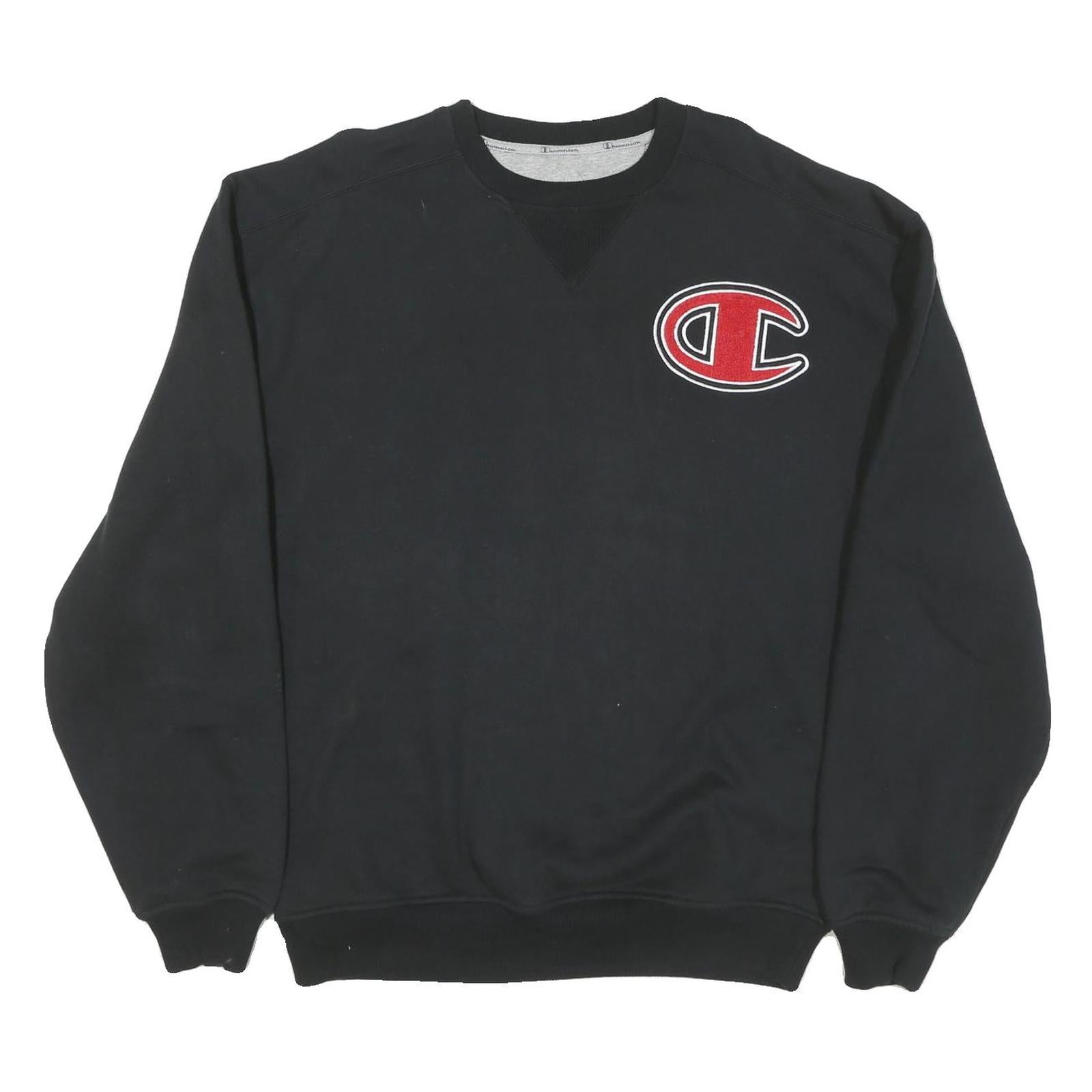 Buy CHAMPION Mens Black L Crew Neck Cotton Blend Sweatshirt Logo Patch Refurbished - $33.79 CHAMPION Mens Black L Crew Neck Cotton Blend Sweatshirt Logo Patch Refurbished - N/A refurbished available on Cerqular