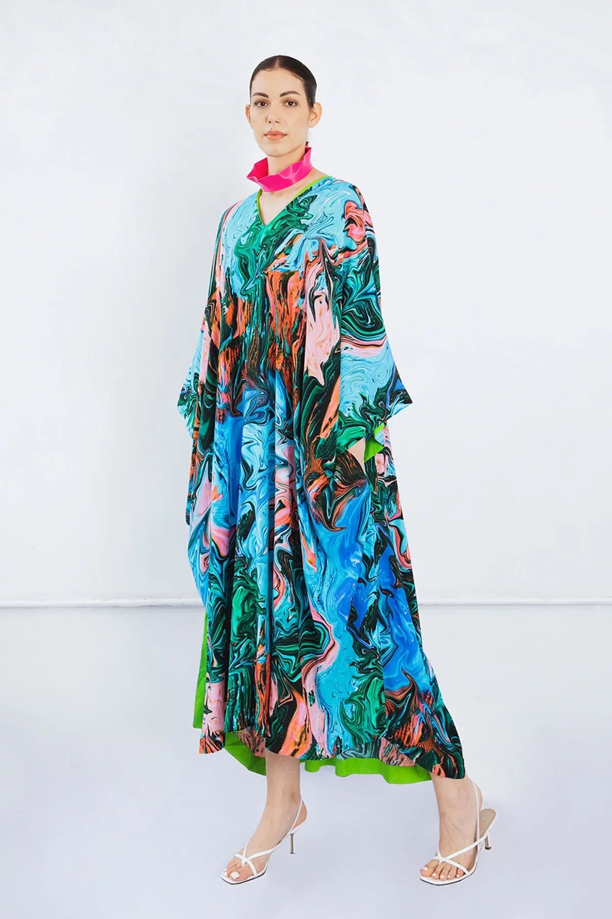 Kaftan in Paint Stroke | Size: OS Refurbished - N/A (Note: There is no well-known brand by this name refurbished available on Cerqular