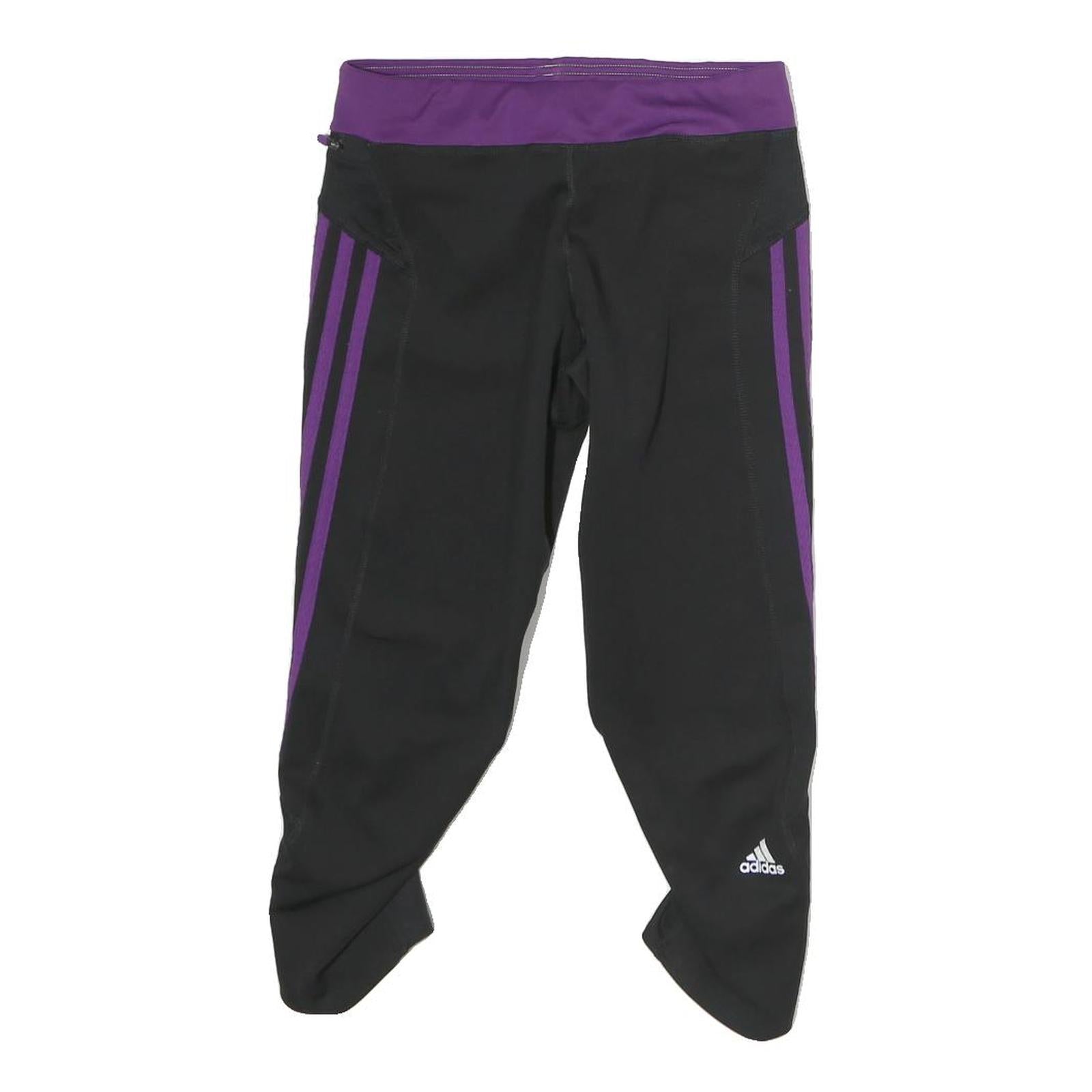 ADIDAS Womens Shorts Black & Purple Sports Slim UK 8 W28 Elastic Waistband Refurbished - N/A refurbished available on Cerqular