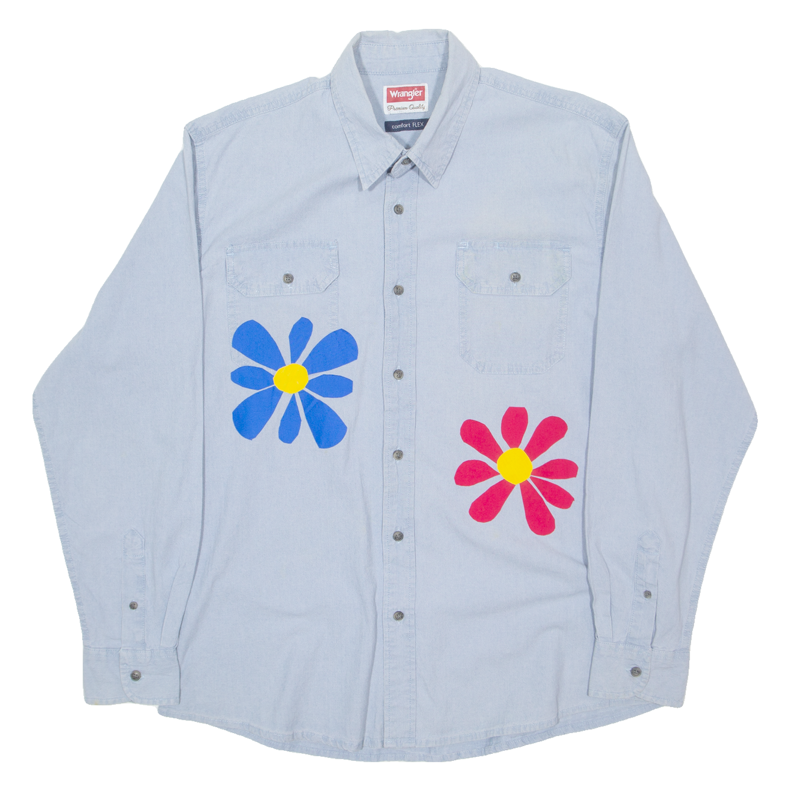 Buy WRANGLER Mens Denim Shirt Blue Floral Long Sleeve L Refurbished - $35.09 WRANGLER Mens Denim Shirt Blue Floral Long Sleeve L Refurbished - N/A refurbished available on Cerqular