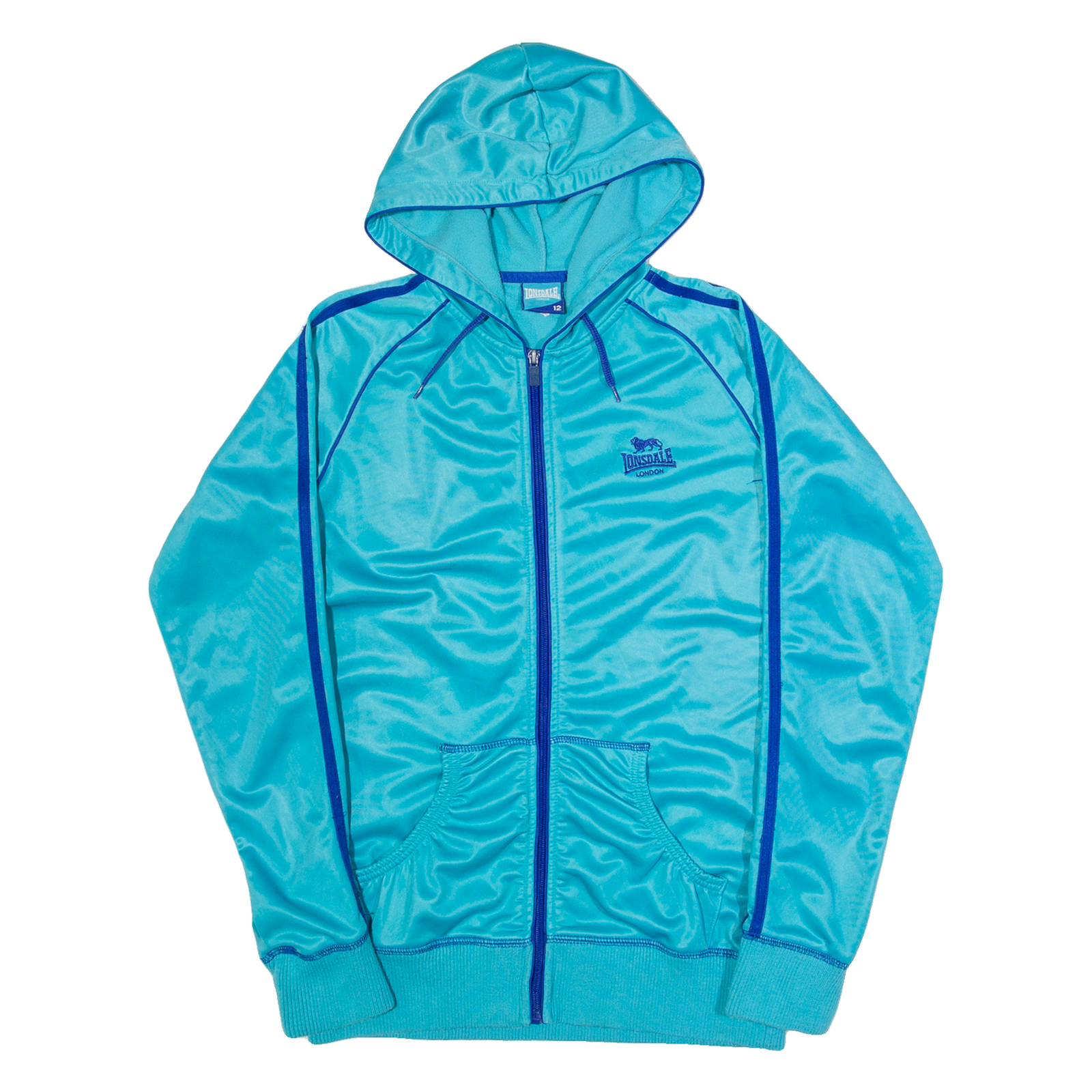 LONSDALE Womens Blue Hoodie Full Zip UK 12 Refurbished - N/A refurbished available on Cerqular